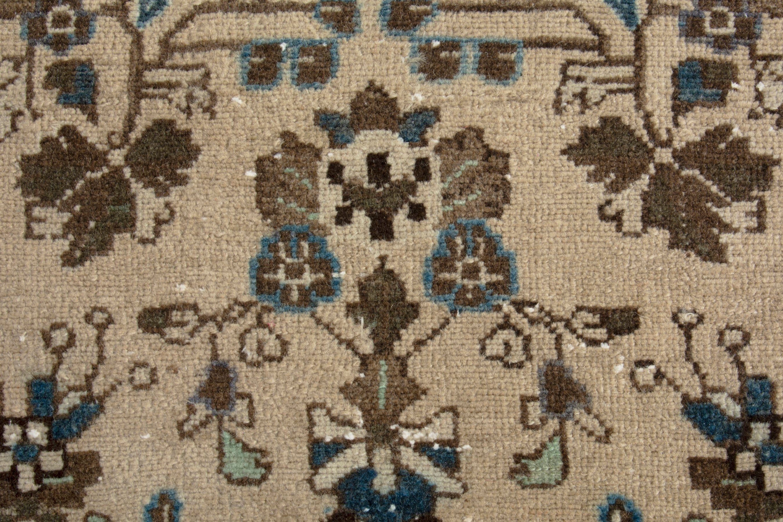 Persian Hamedan runner rug in cream and brown, view 12 of 18