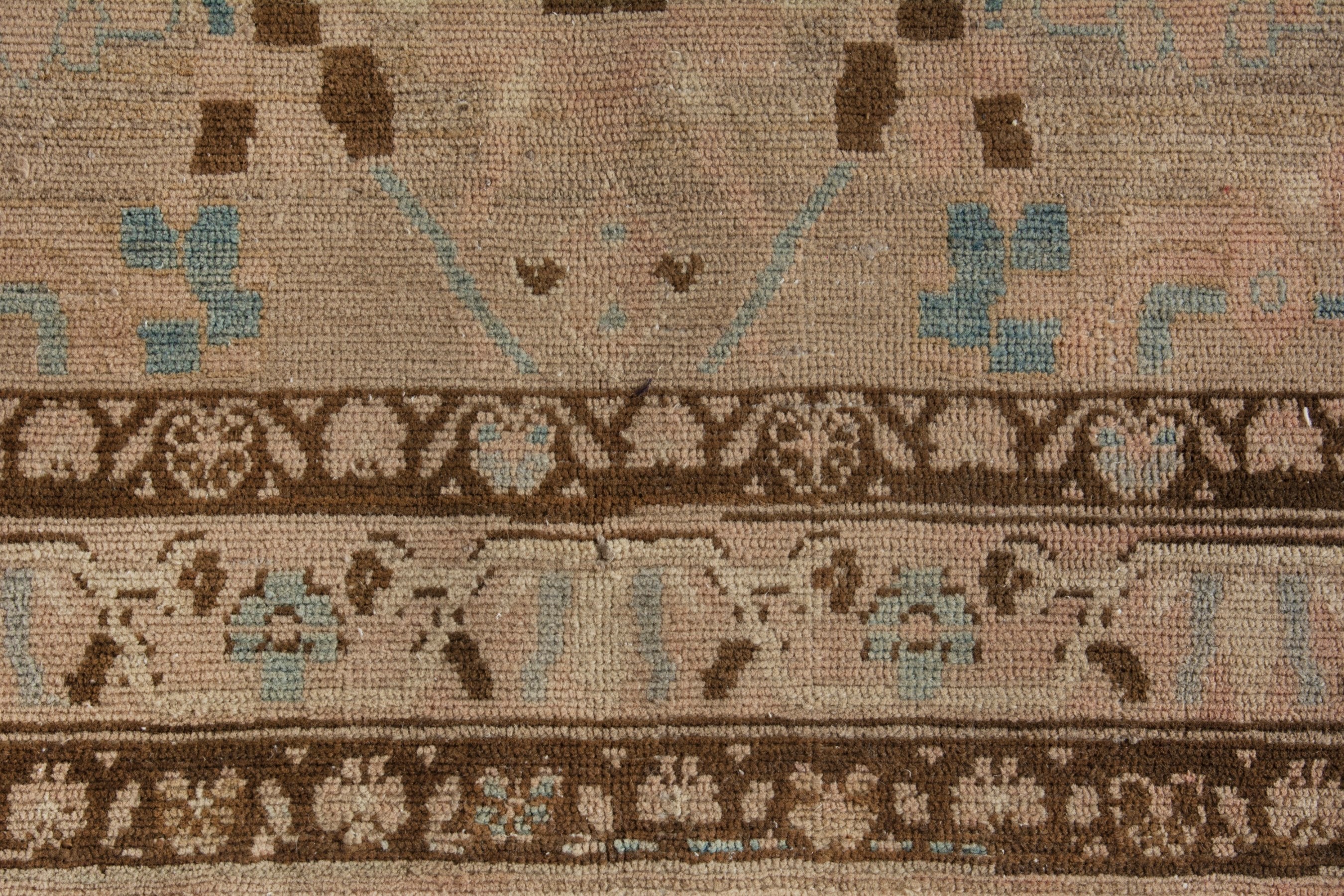 Persian Borujerd area rug in greige and tan, view 11 of 18
