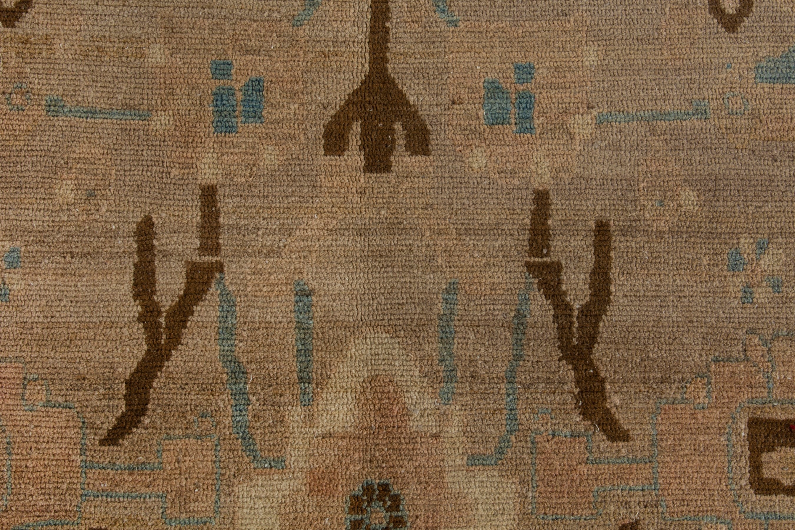 Persian Borujerd area rug in greige and tan, view 14 of 18