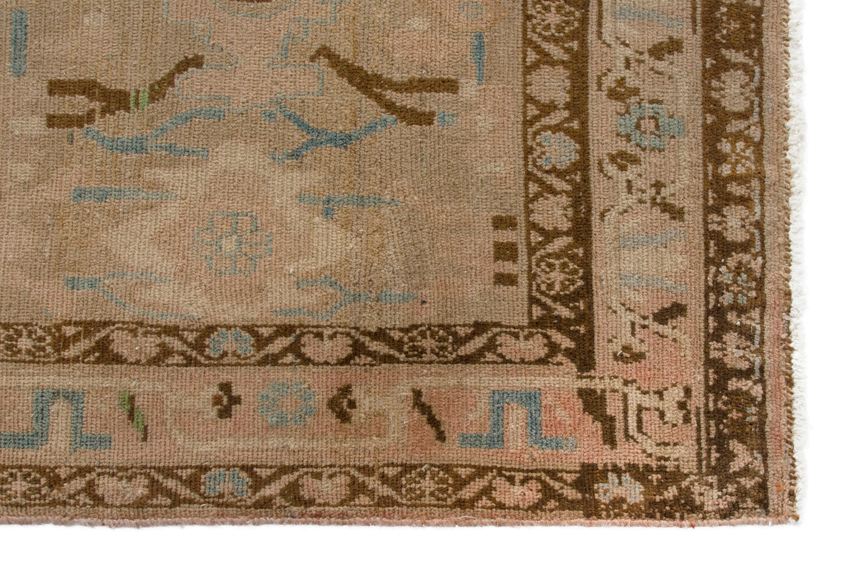 Persian Borujerd area rug in greige and tan, view 5 of 18