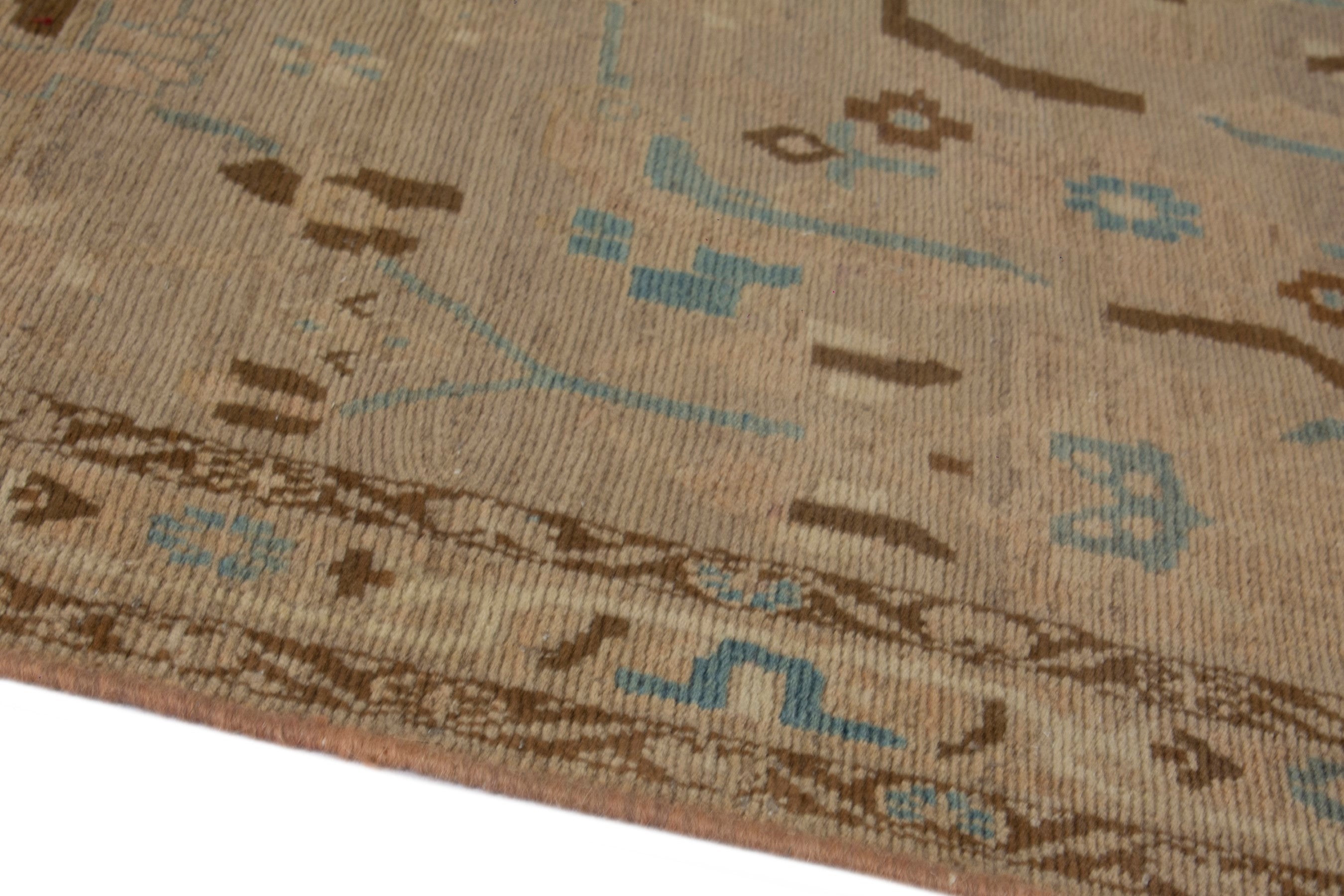 Persian Borujerd area rug in greige and tan, view 8 of 18