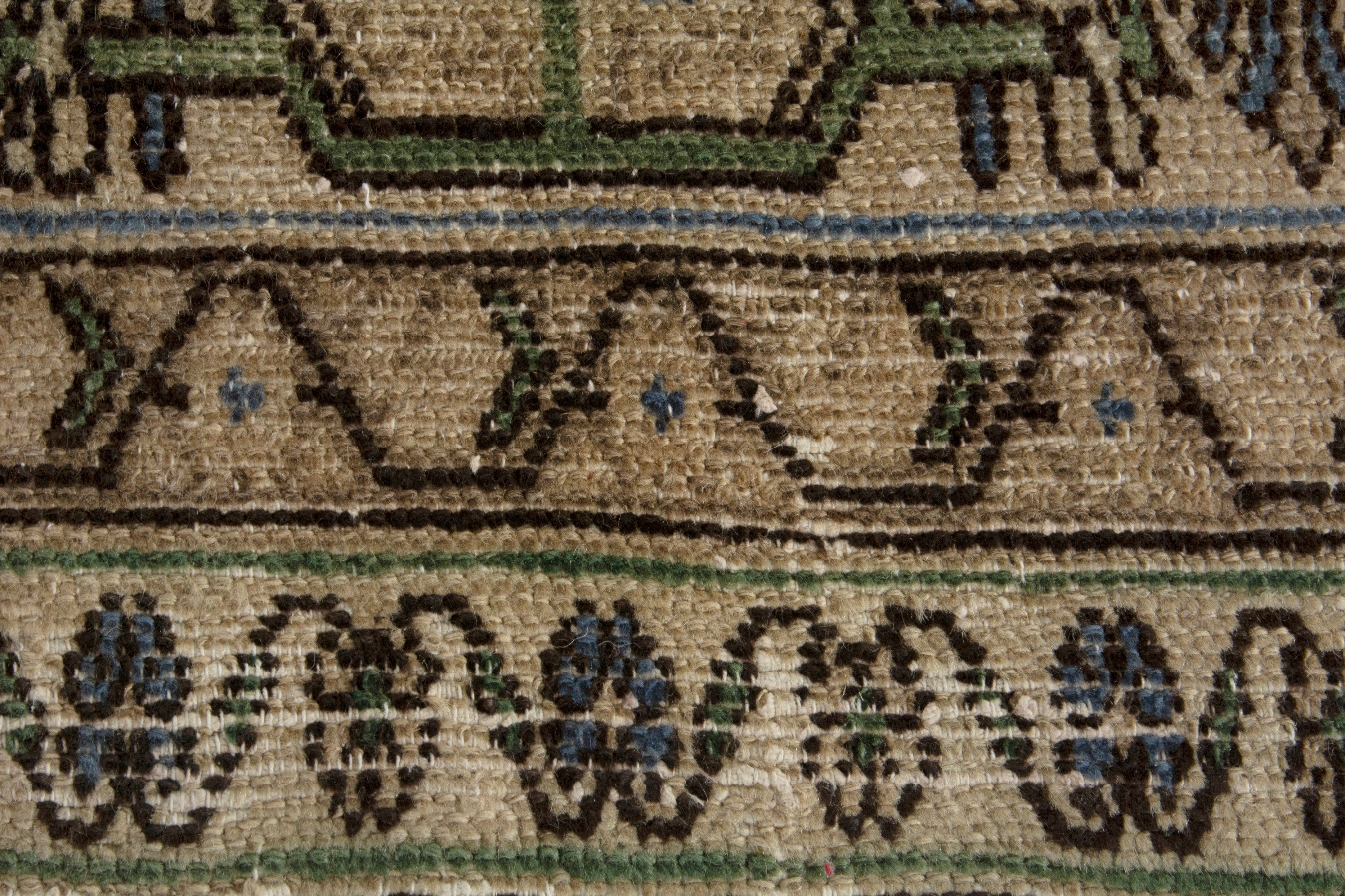 Persian Borujerd runner rug in sage and olive, view 11 of 17