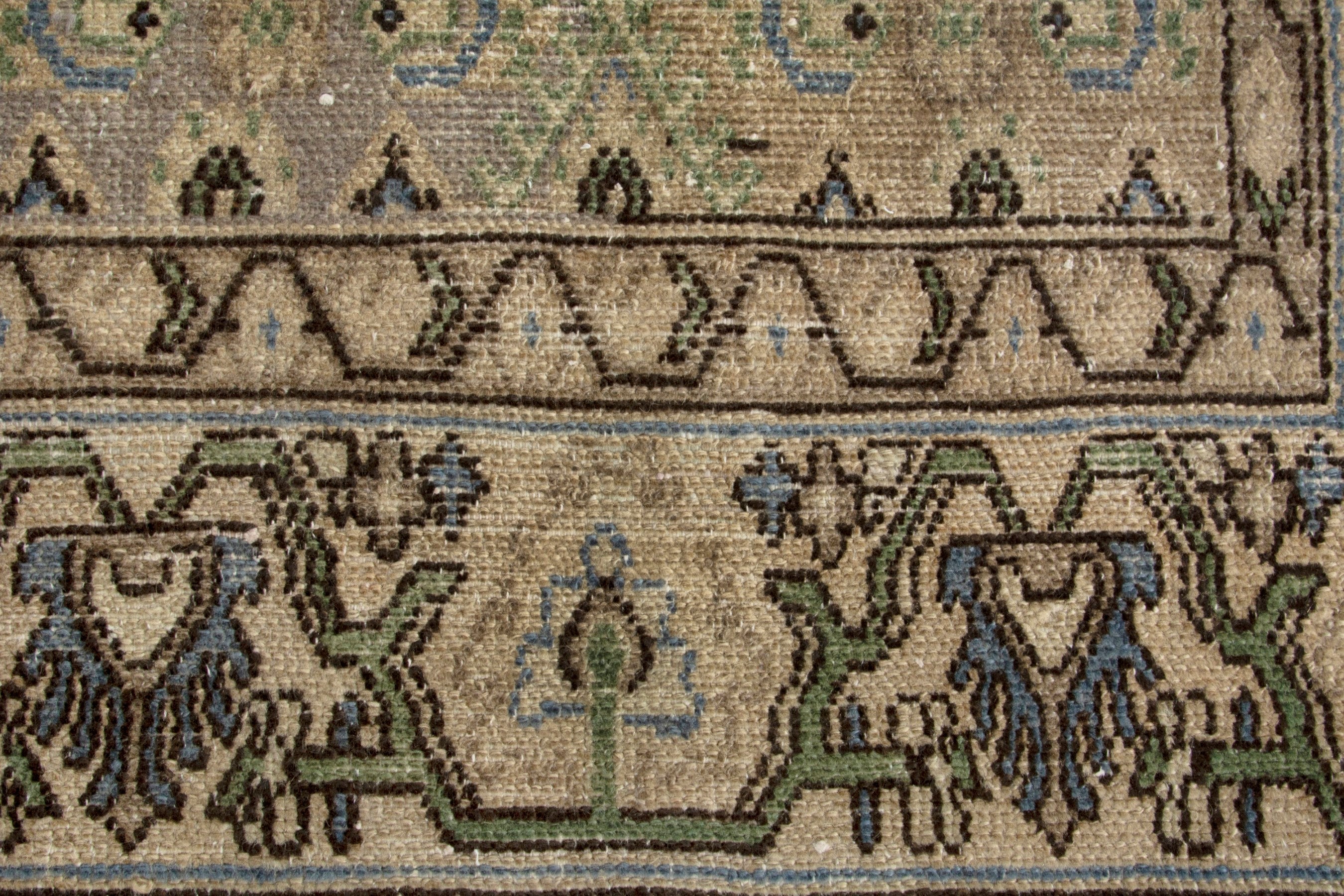 Persian Borujerd runner rug in sage and olive, view 12 of 17