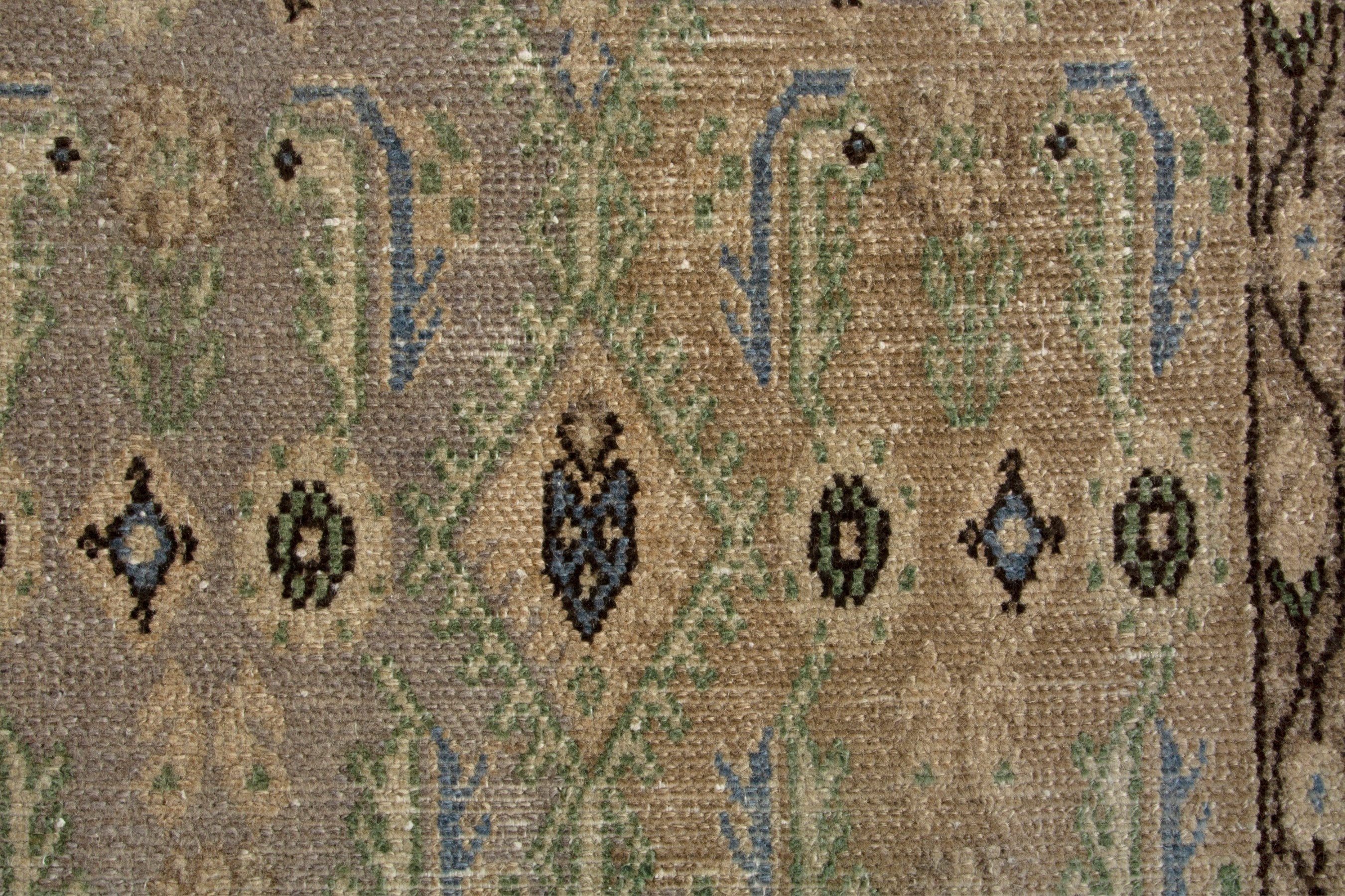 Persian Borujerd runner rug in sage and olive, view 13 of 17