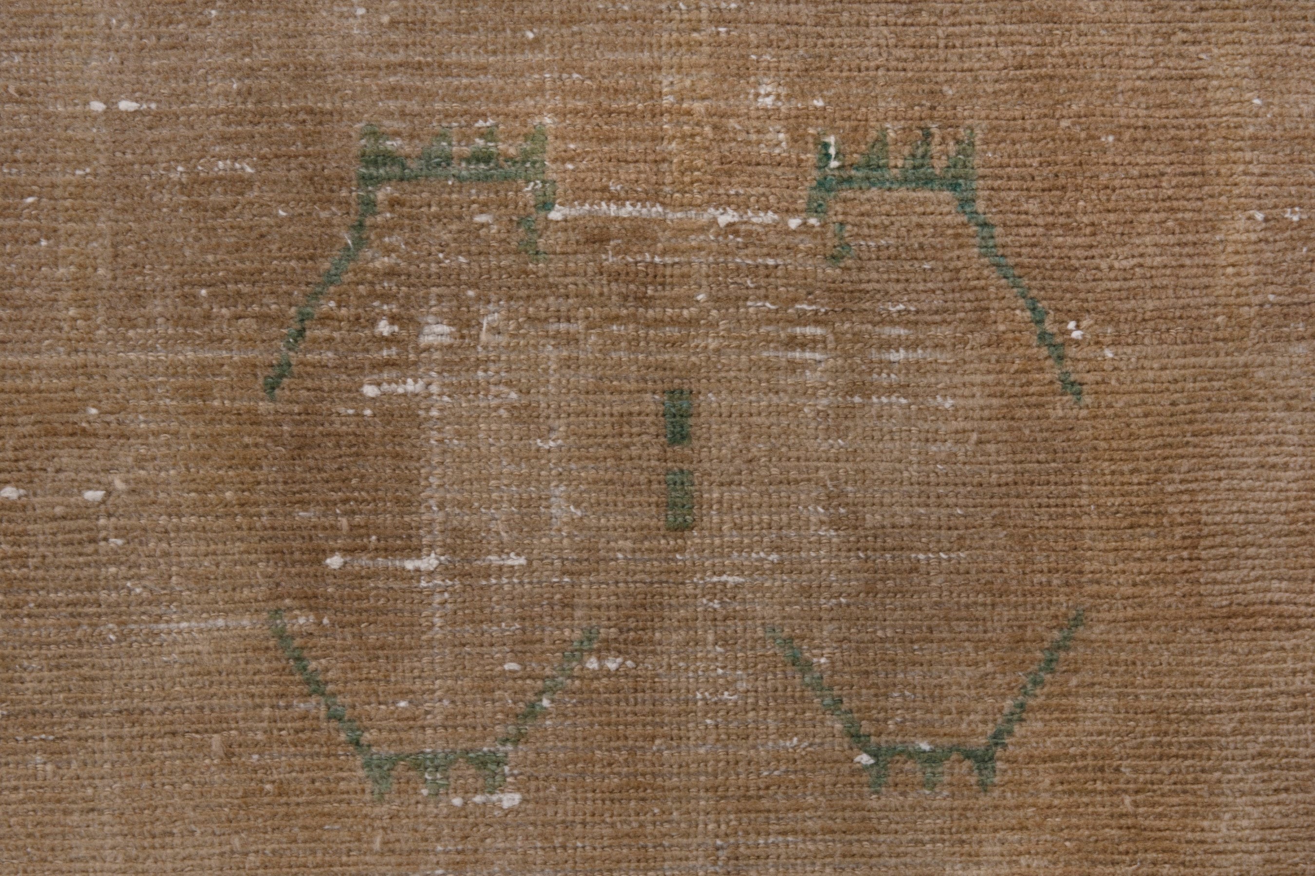 Persian Borujerd area rug in tan and teal, view 14 of 18