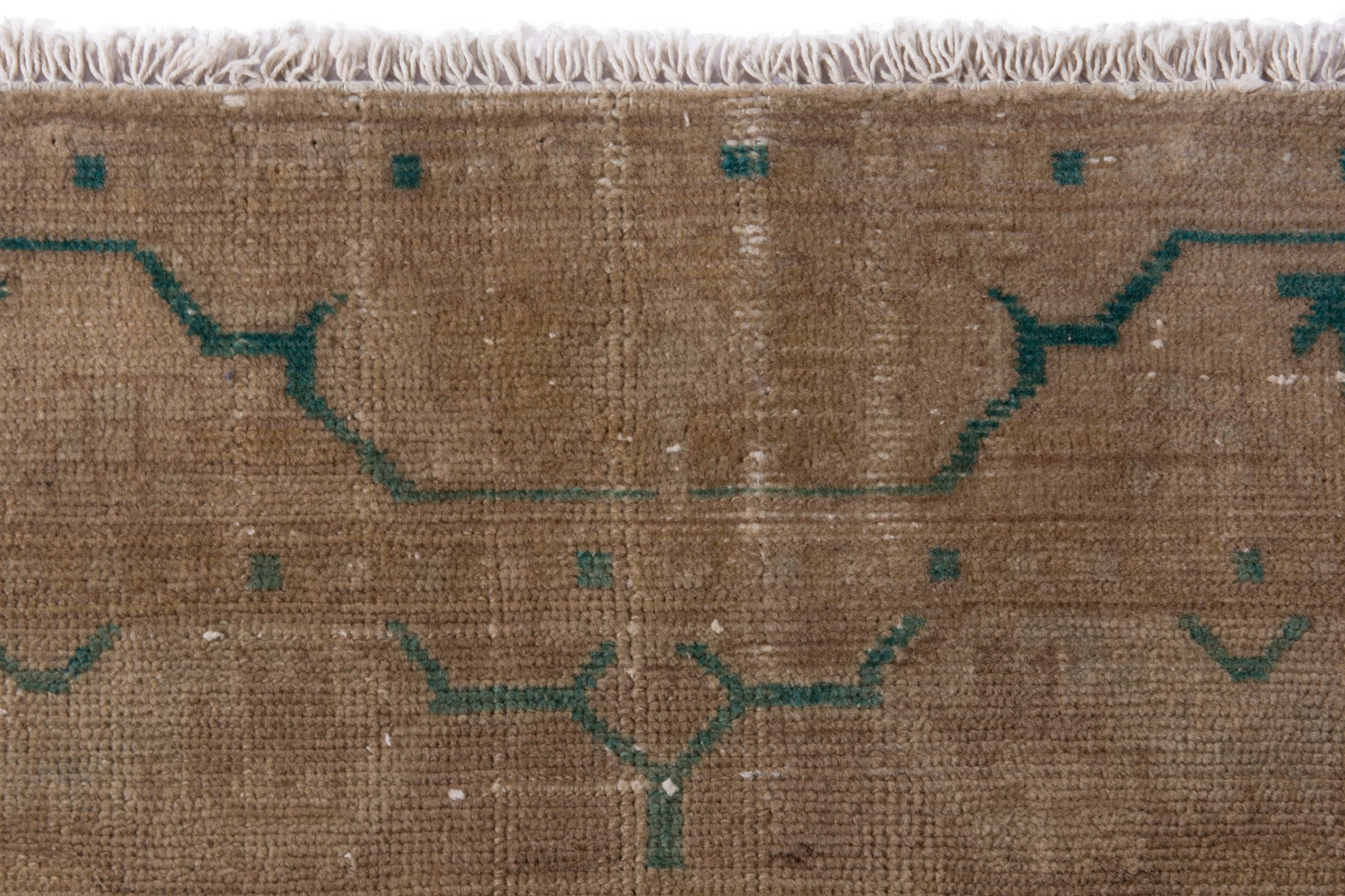 Persian Borujerd area rug in tan and teal, view 11 of 18