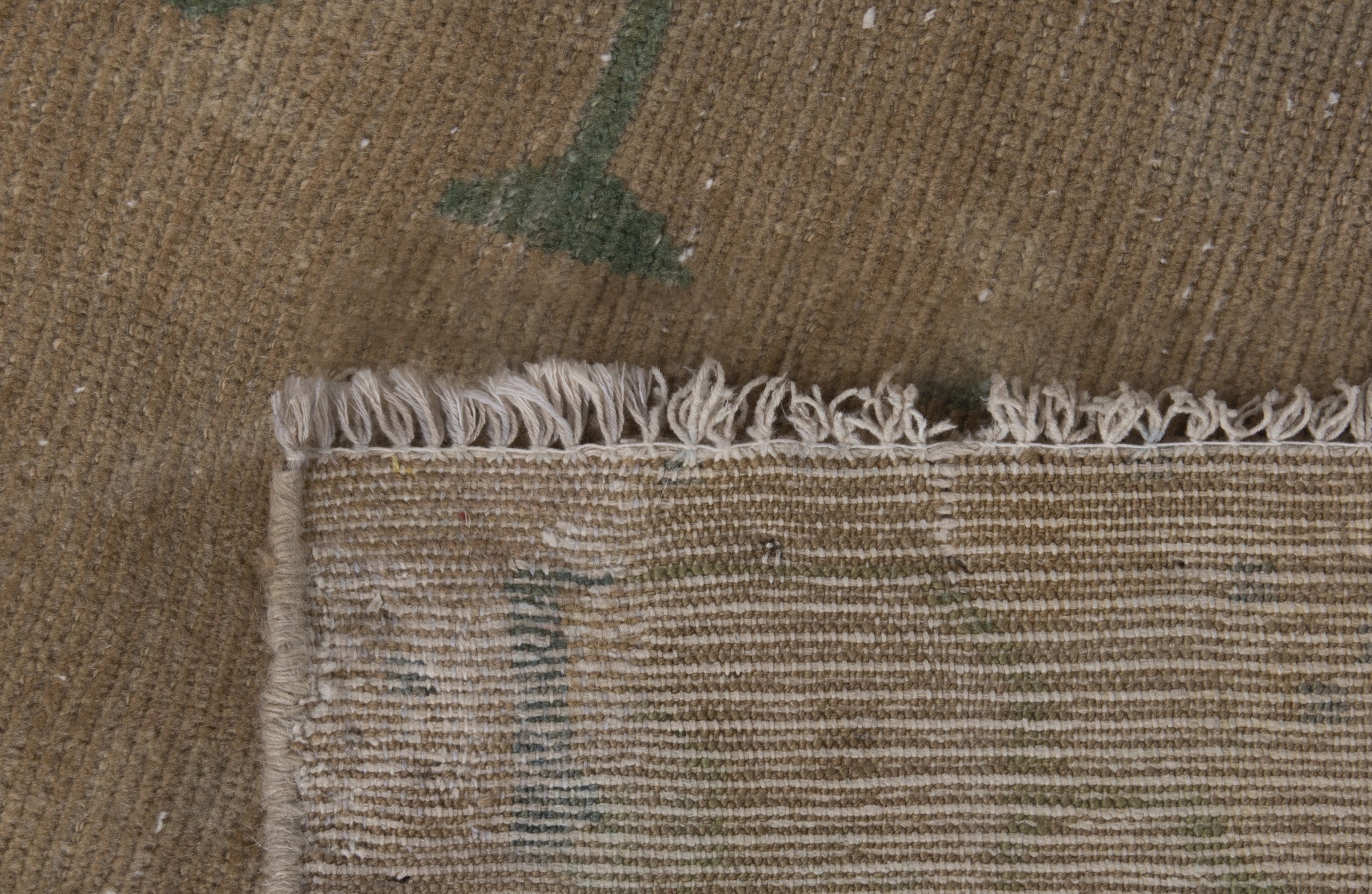 Persian Borujerd area rug in tan and teal, view 18 of 18