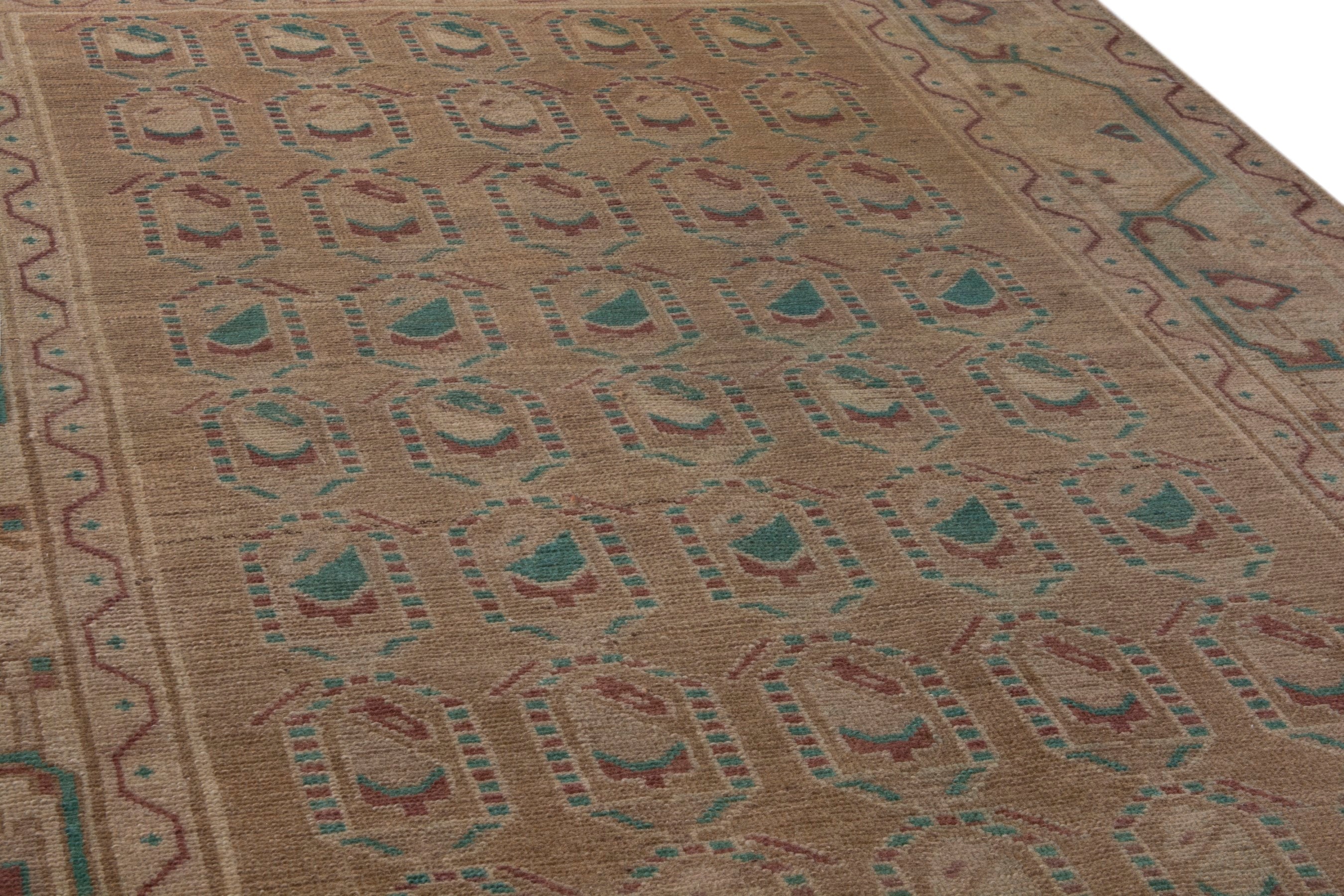Persian Borujerd area rug in tan and greige, view 10 of 19