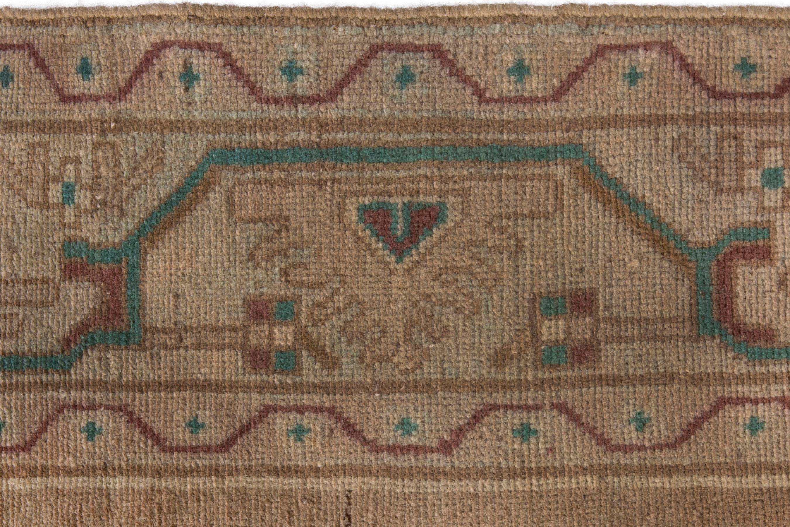 Persian Borujerd area rug in tan and greige, view 12 of 19