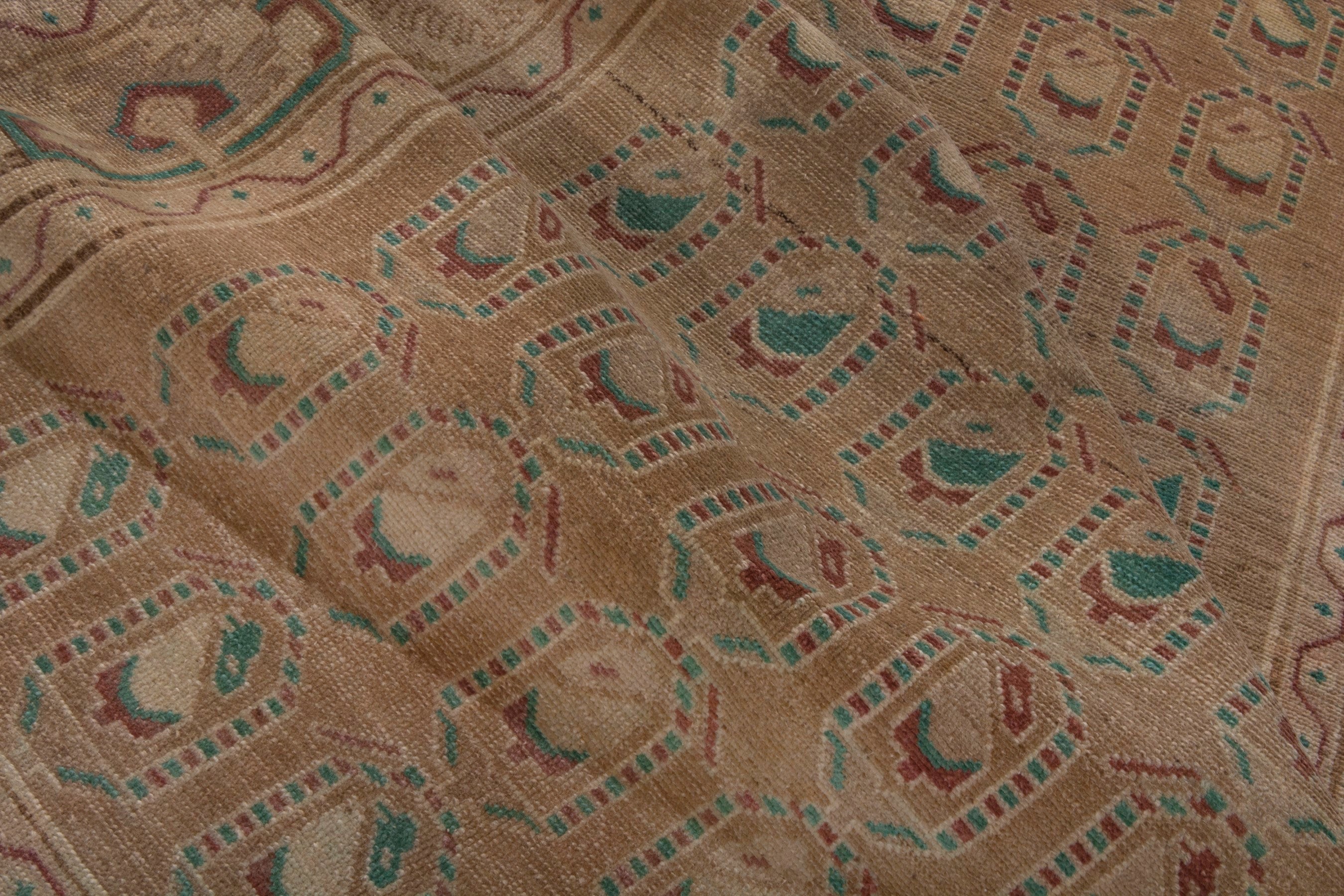 Persian Borujerd area rug in tan and greige, view 16 of 19