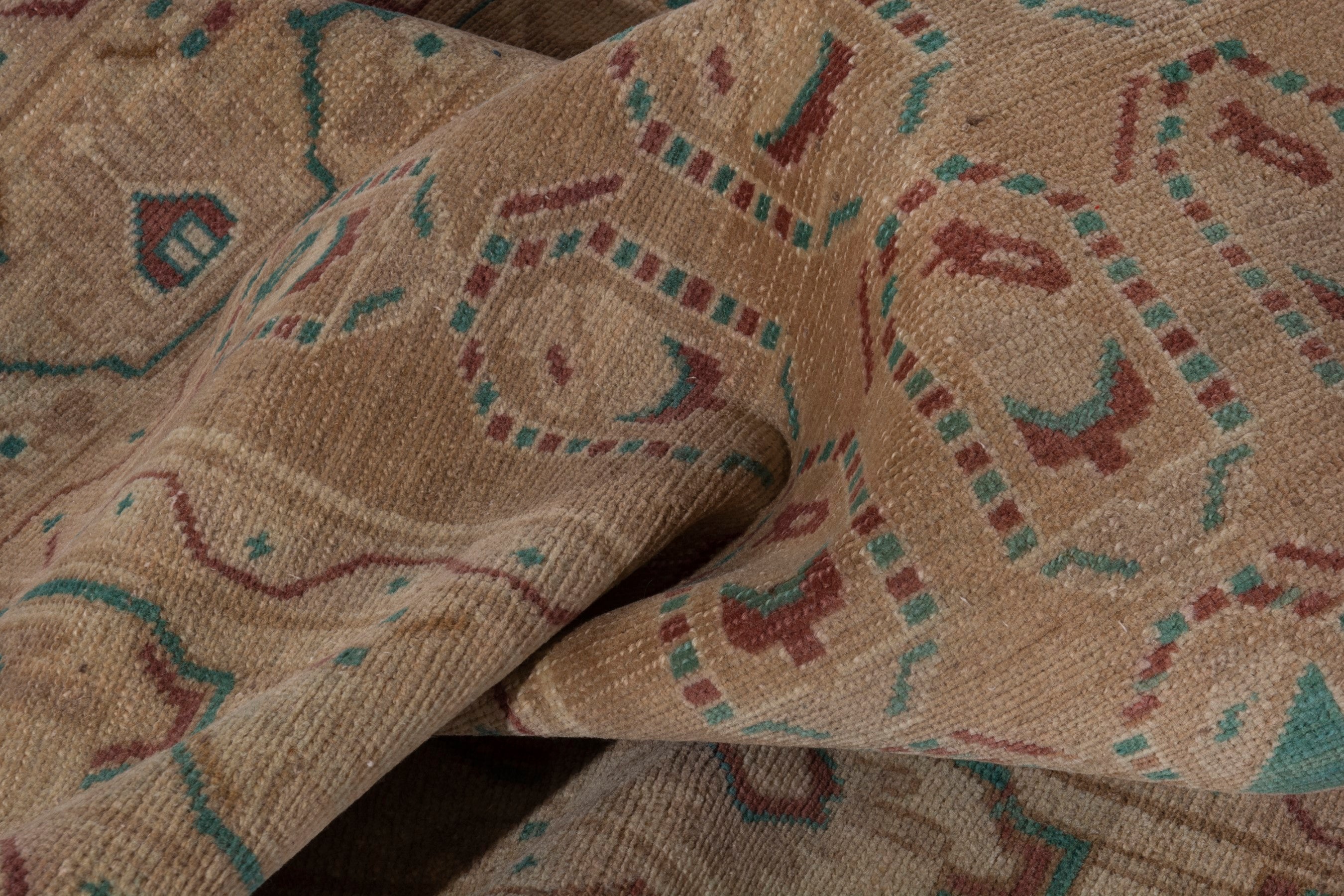Persian Borujerd area rug in tan and greige, view 18 of 19