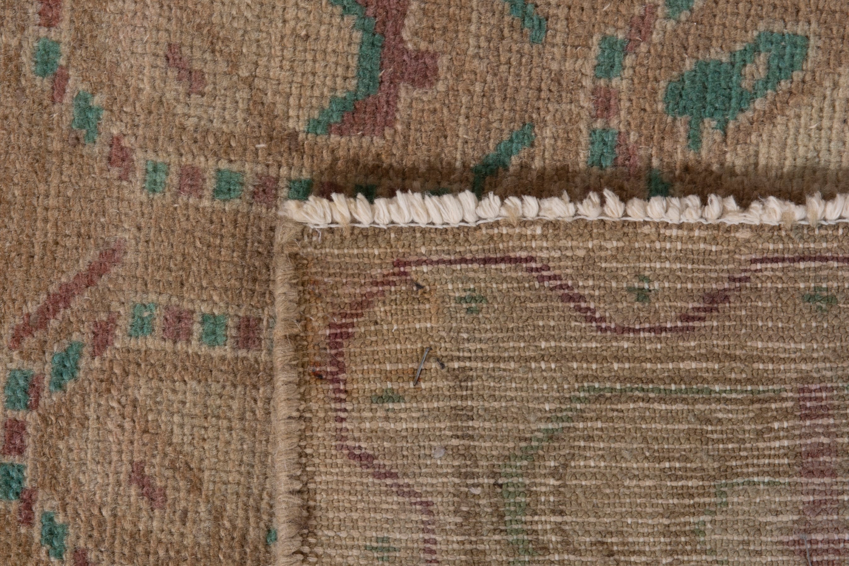 Persian Borujerd area rug in tan and greige, view 19 of 19