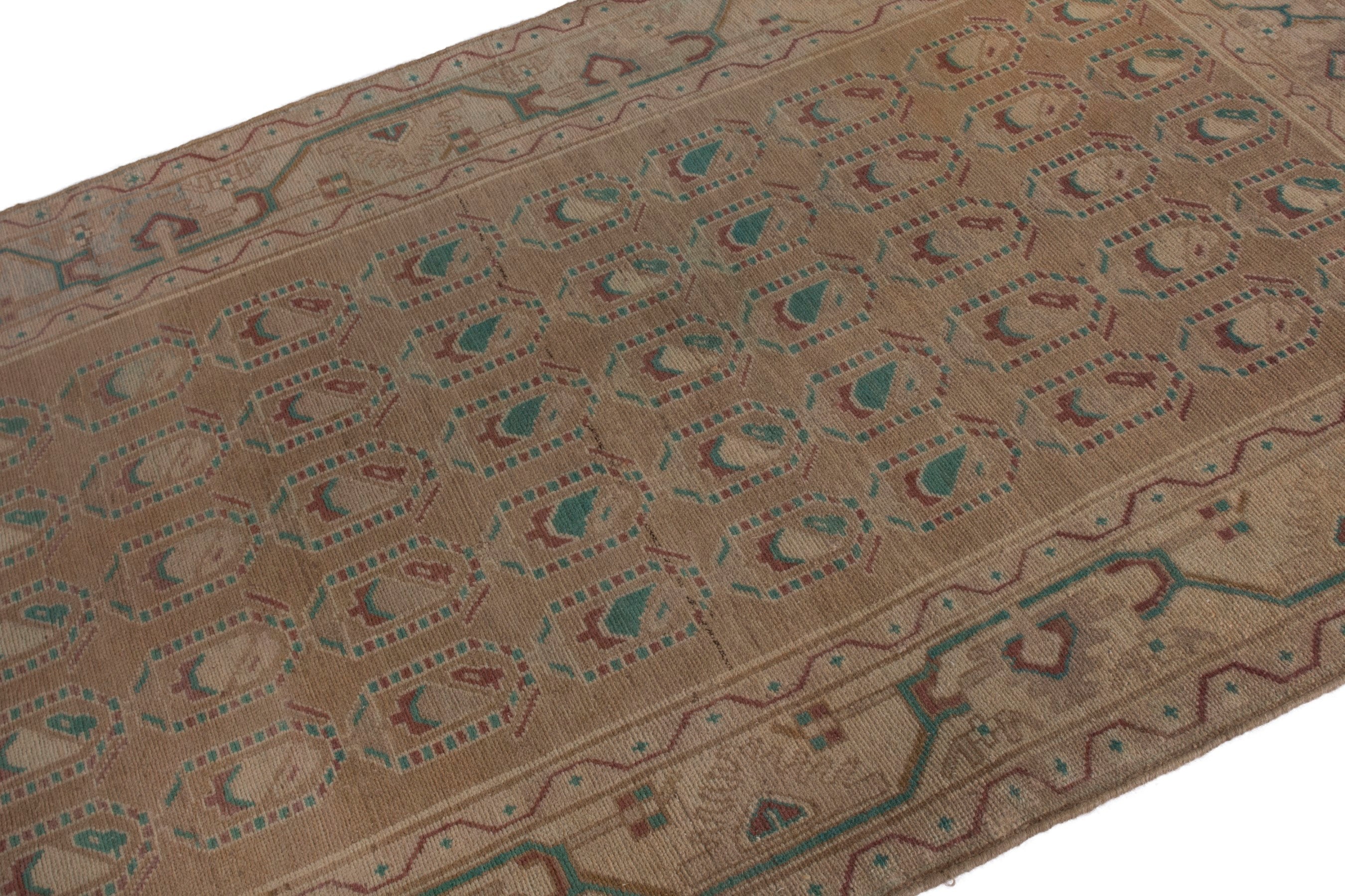 Persian Borujerd area rug in tan and greige, view 6 of 19