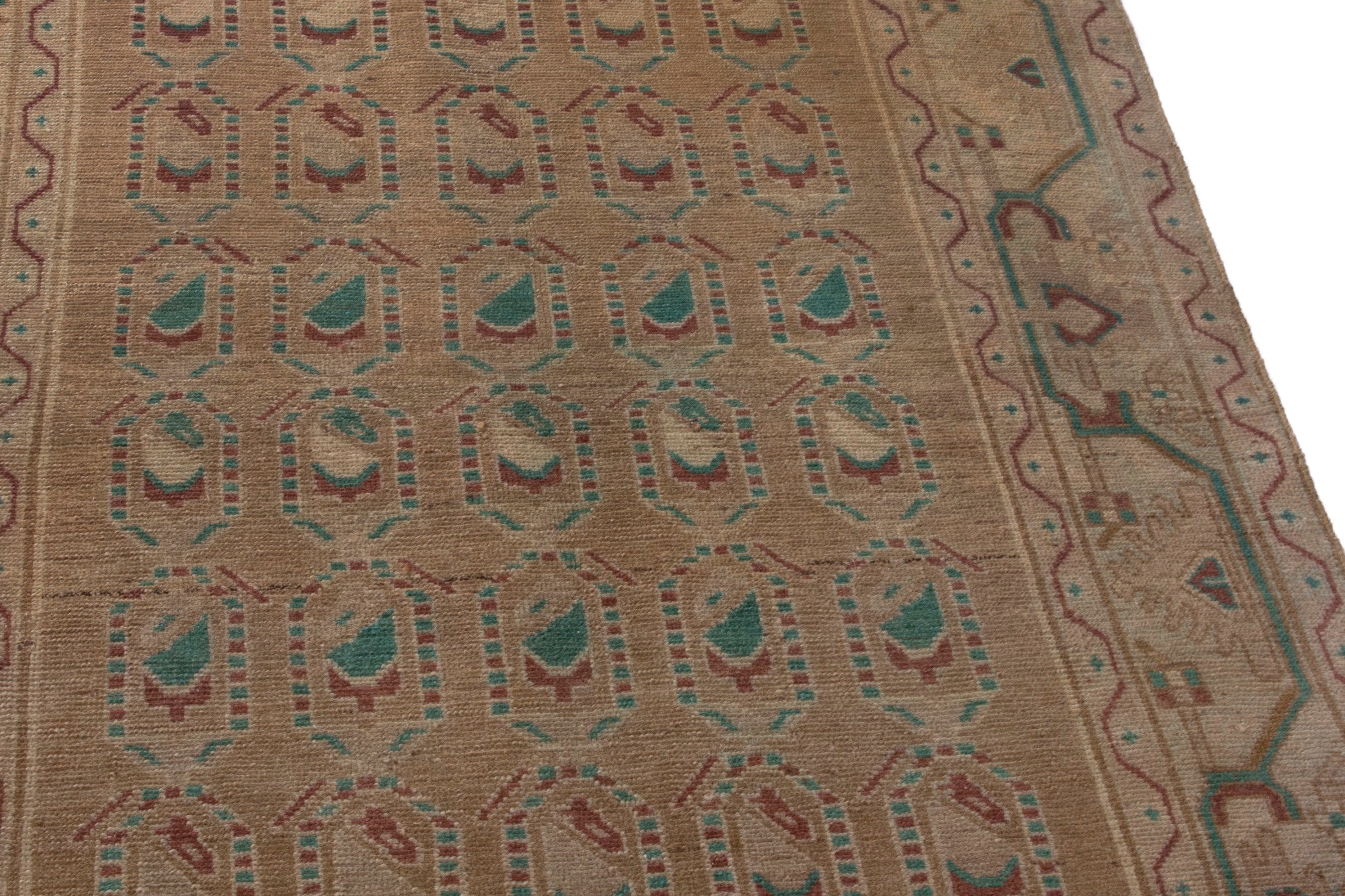 Persian Borujerd area rug in tan and greige, view 7 of 19