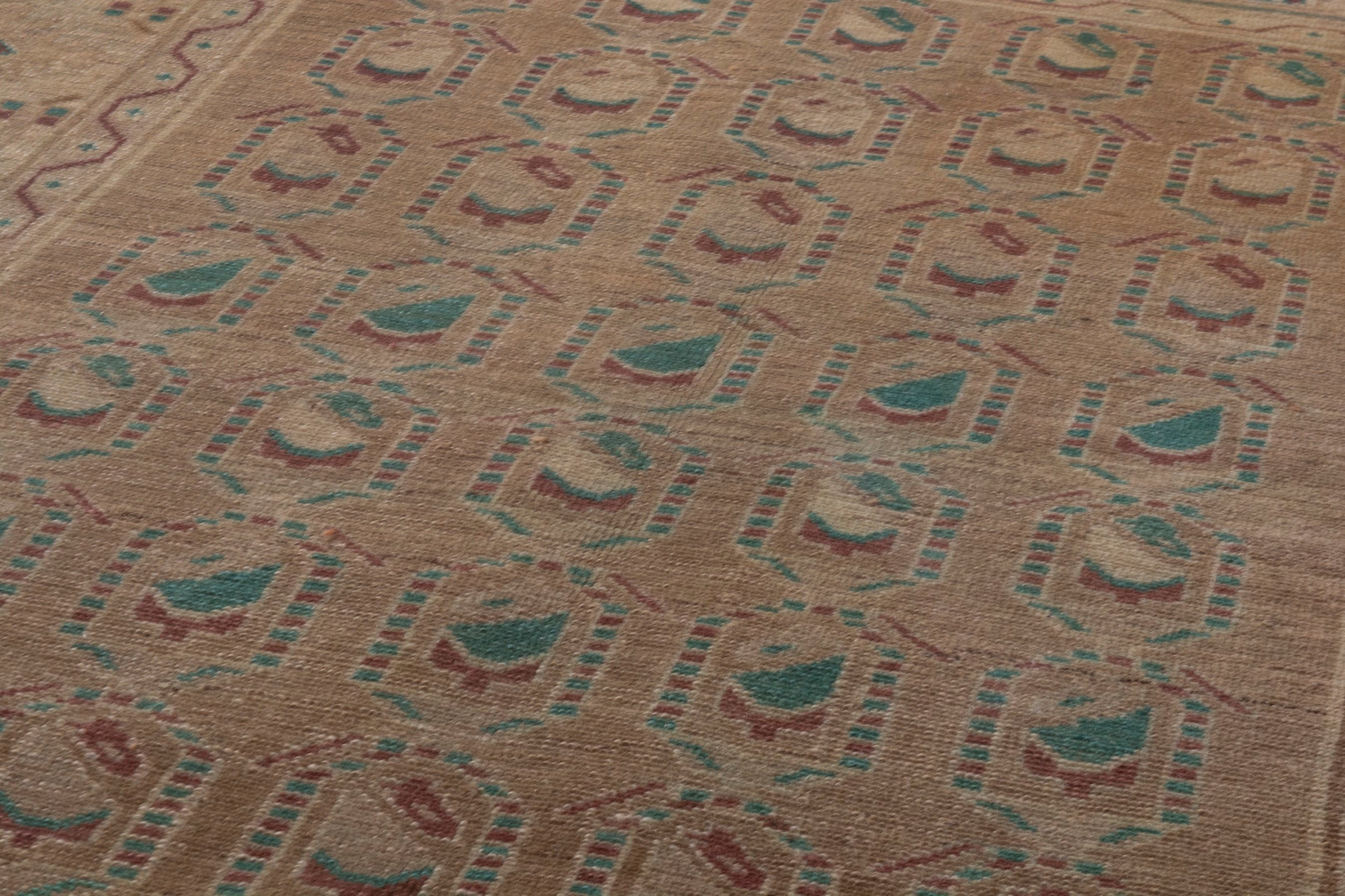 Persian Borujerd area rug in tan and greige, view 9 of 19