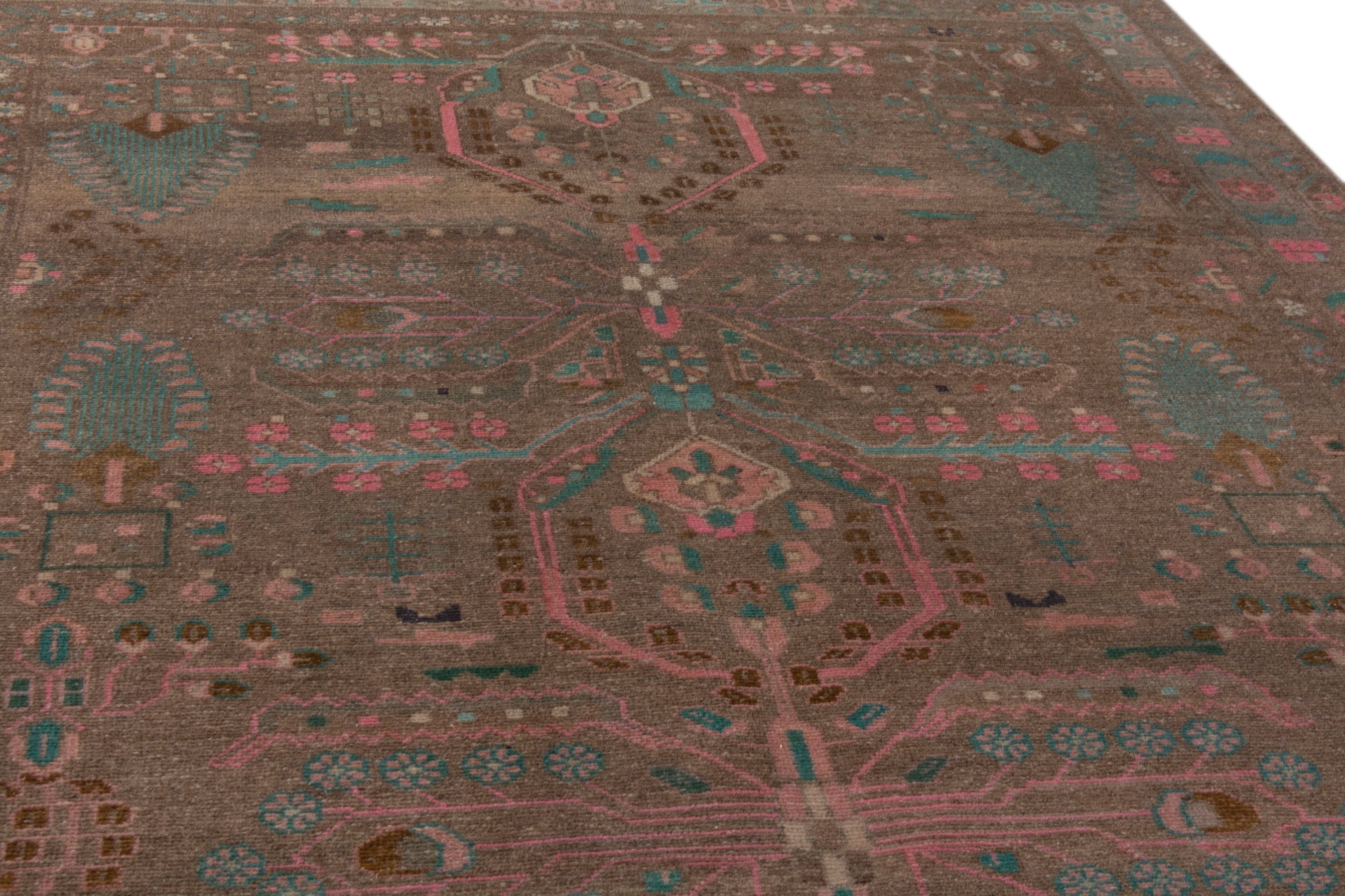Persian Lori area rug in taupe and faded red, view 10 of 20