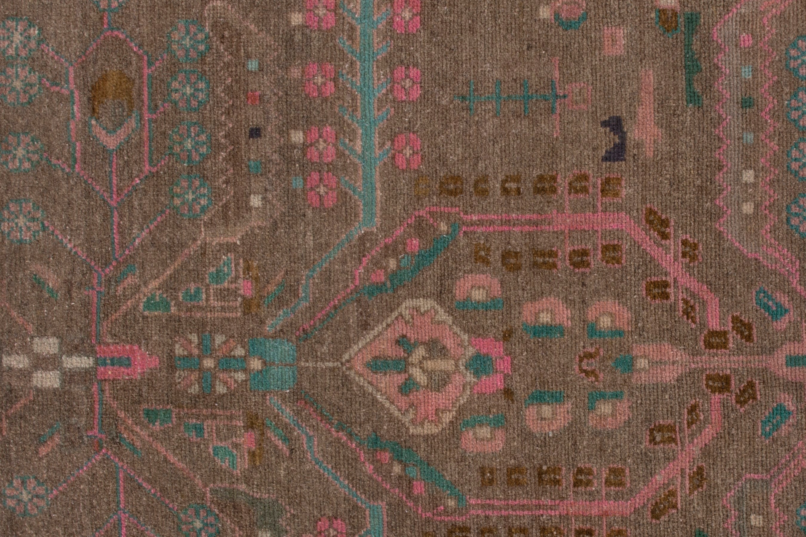 Persian Lori area rug in taupe and faded red, view 16 of 20