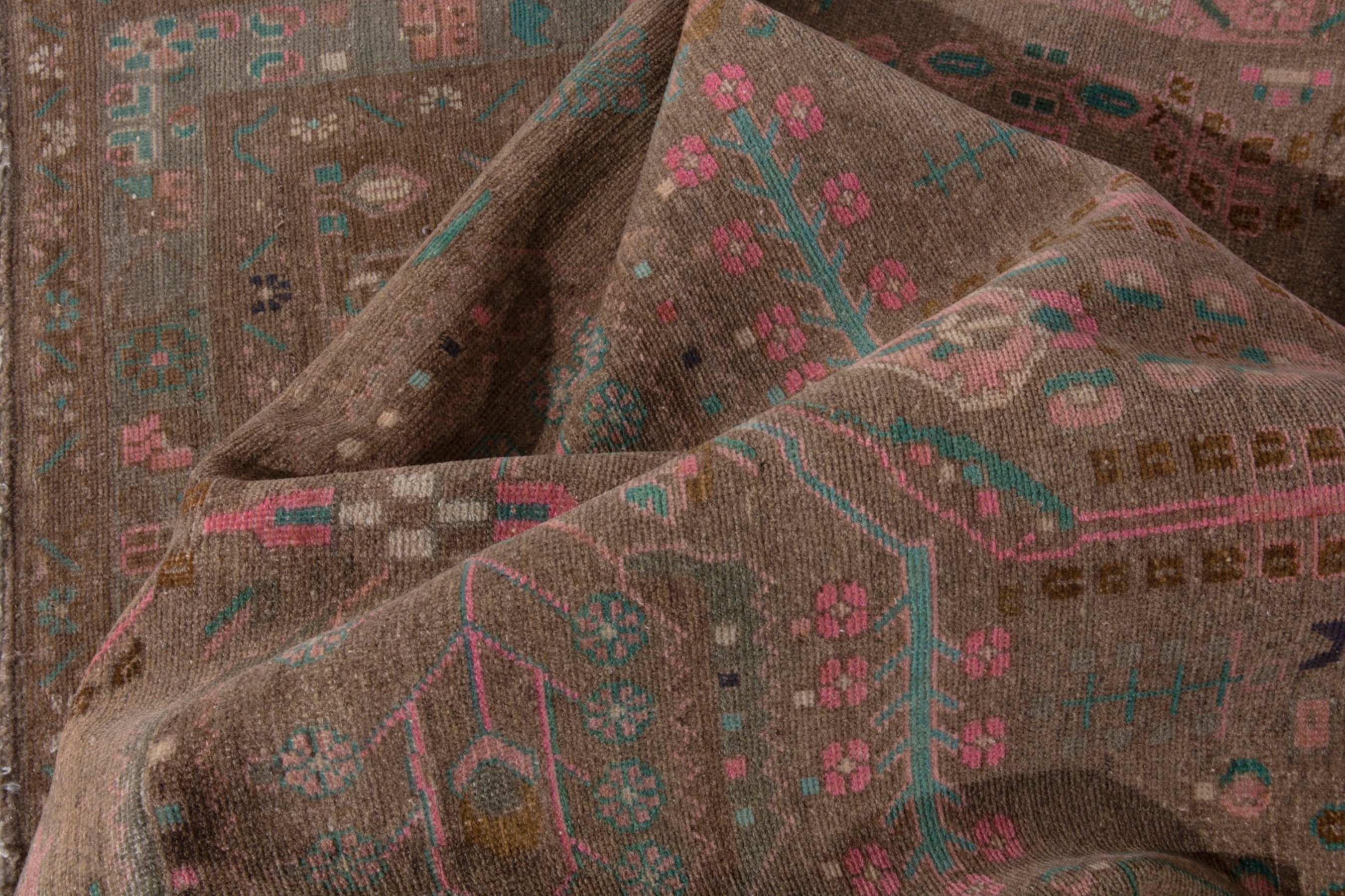 Persian Lori area rug in taupe and faded red, view 19 of 20