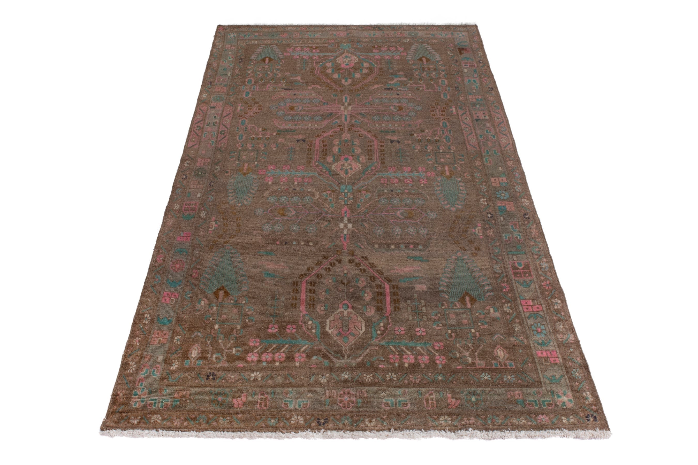 Persian Lori area rug in taupe and faded red, view 3 of 20