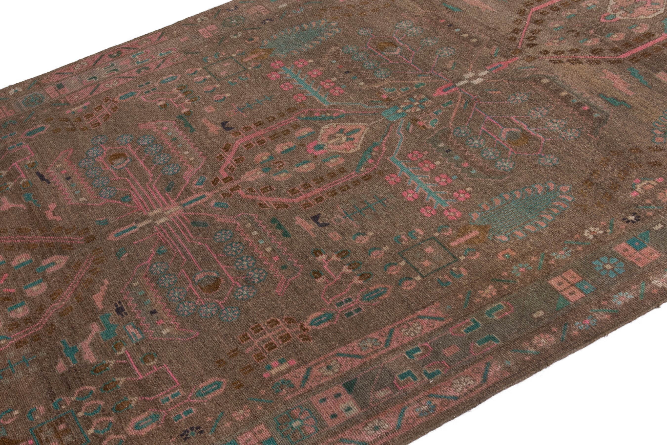 Persian Lori area rug in taupe and faded red, view 6 of 20