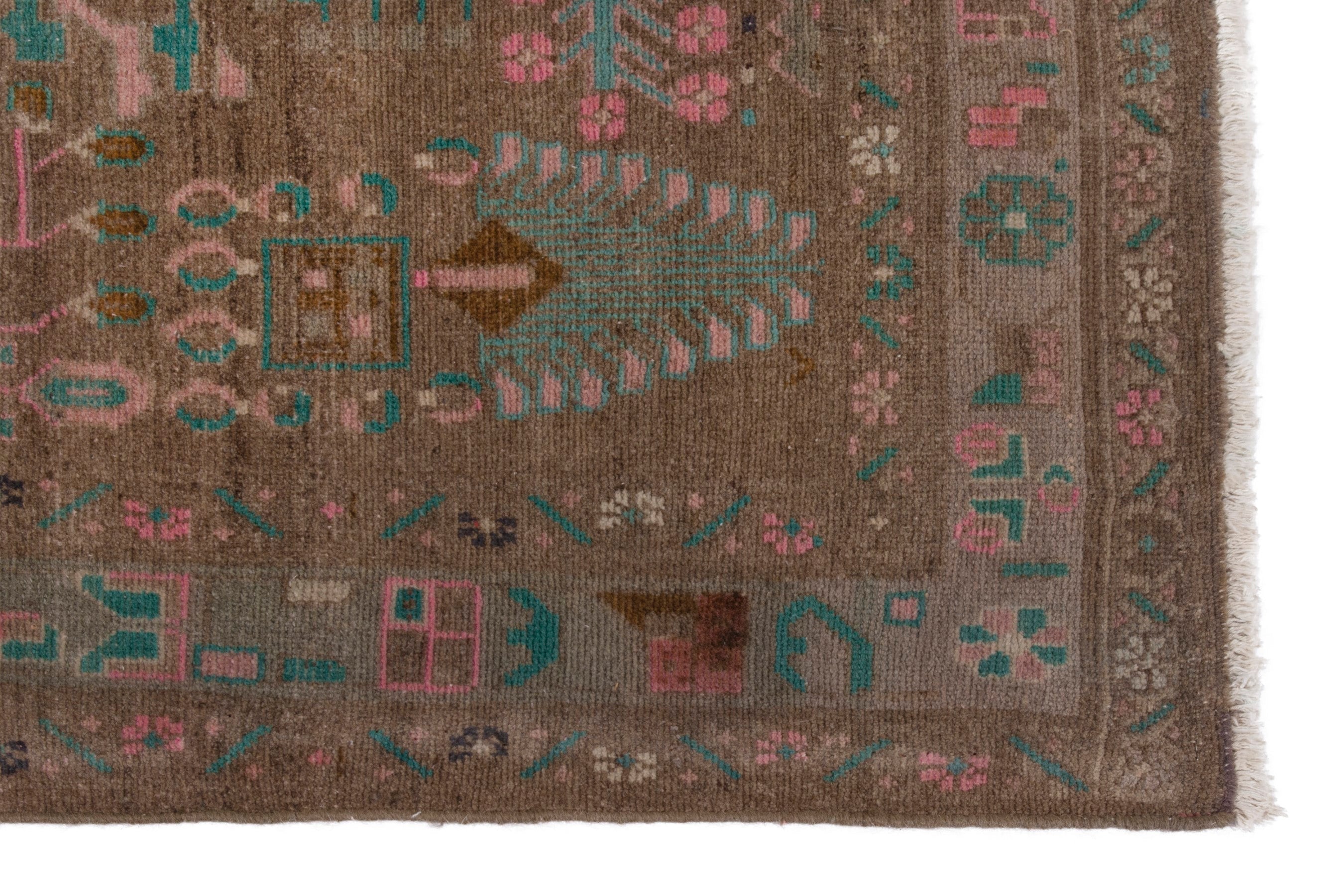 Persian Lori area rug in taupe and faded red, view 5 of 20