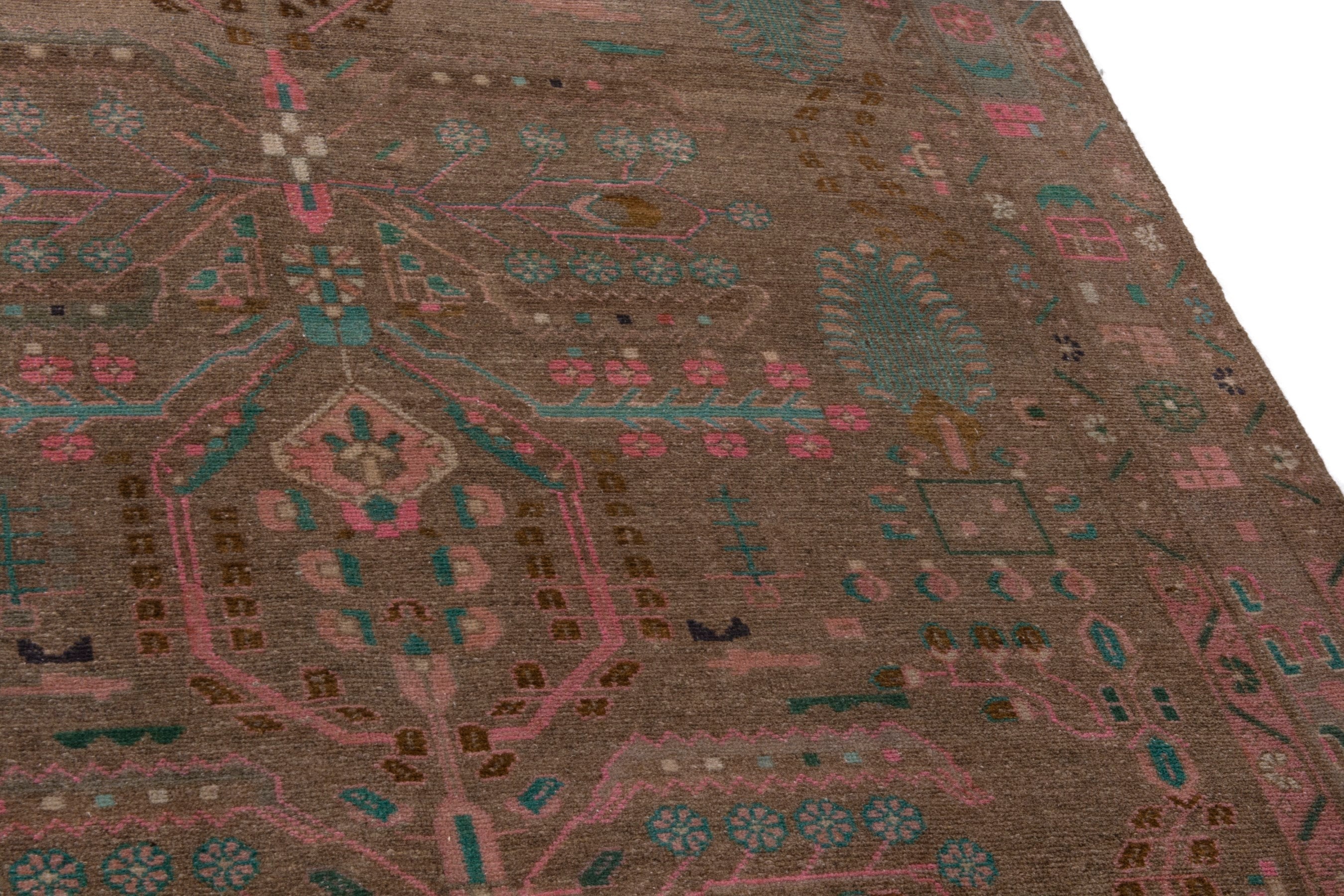 Persian Lori area rug in taupe and faded red, view 7 of 20