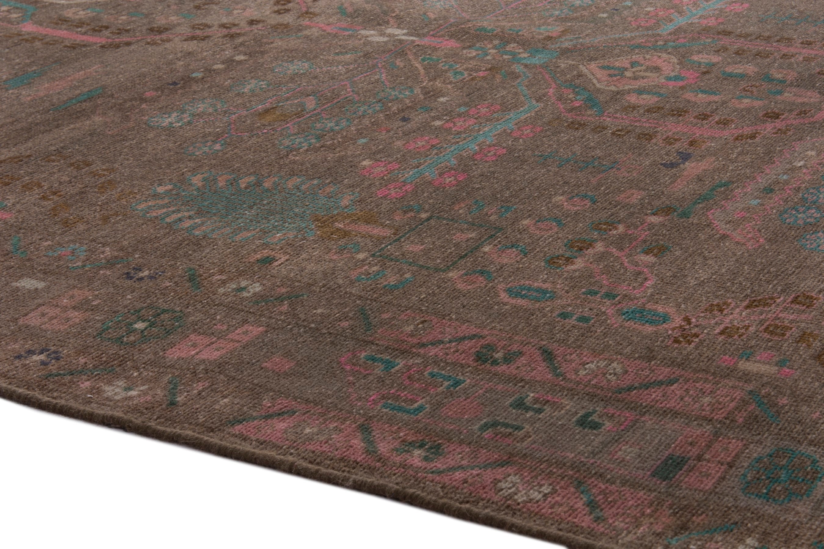 Persian Lori area rug in taupe and faded red, view 8 of 20