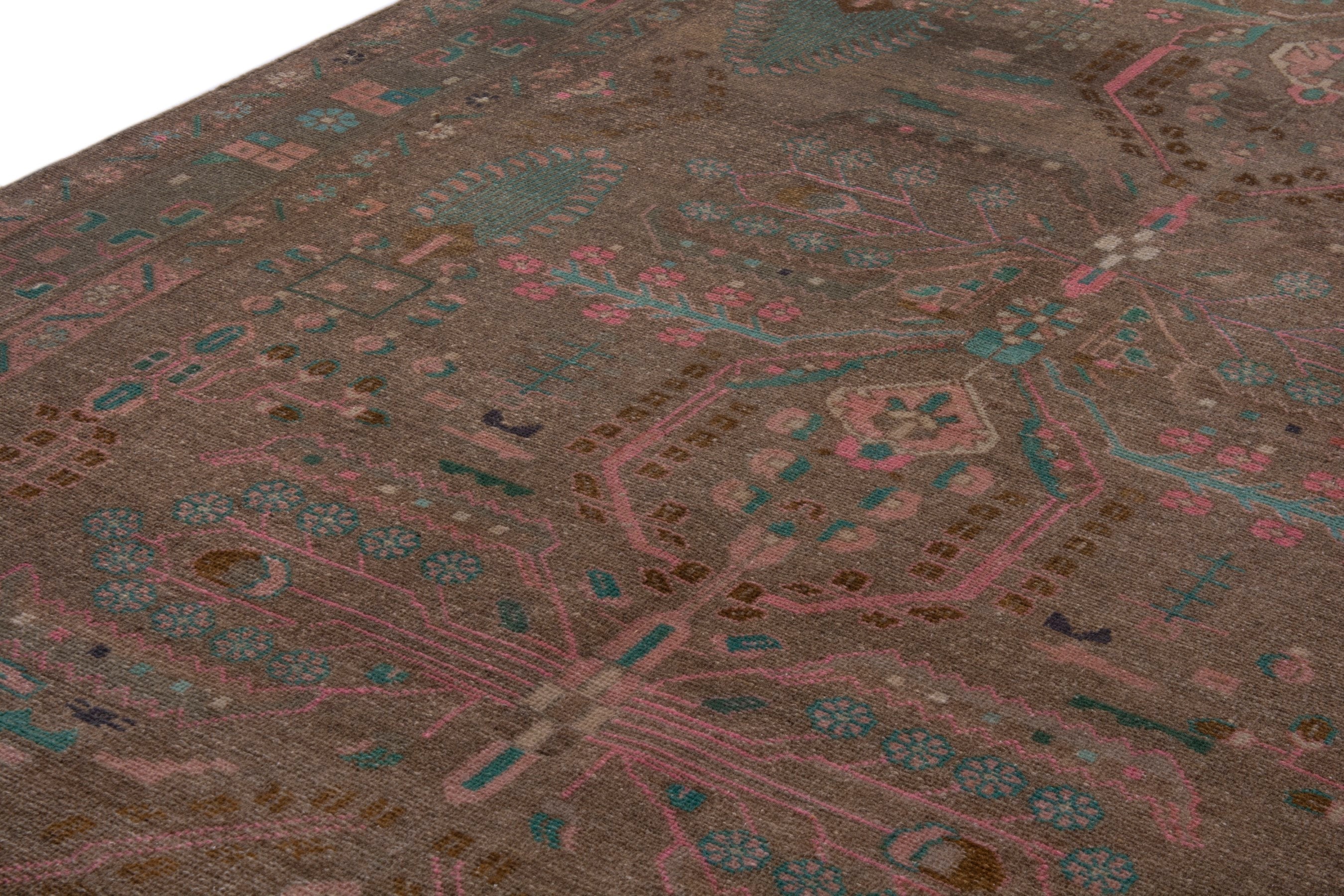 Persian Lori area rug in taupe and faded red, view 9 of 20