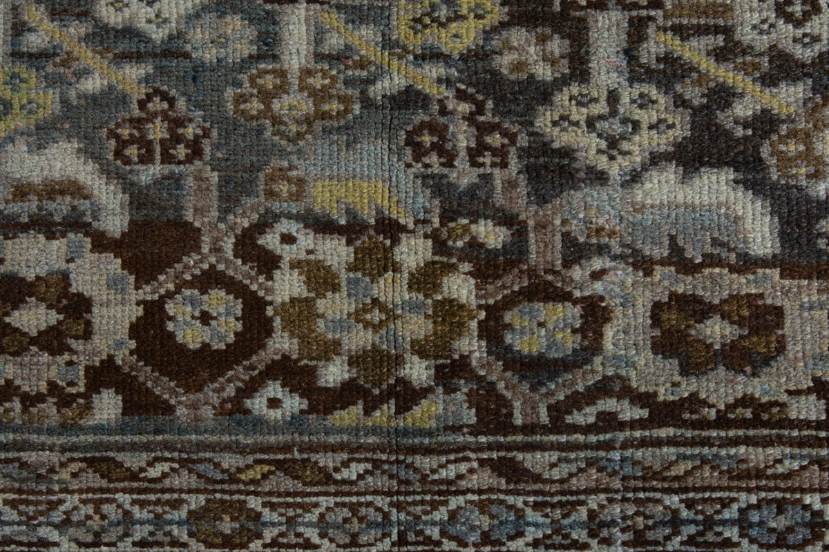 Persian Malayer area rug in dark brown and greige, view 17 of 21