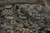Persian Malayer area rug in dark brown and greige, view 18 of 21