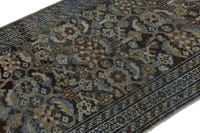 Persian Malayer area rug in dark brown and greige, view 5 of 21