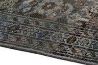 Persian Malayer area rug in dark brown and greige, view 9 of 21