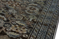 Persian Malayer area rug in dark brown and greige, view 10 of 21