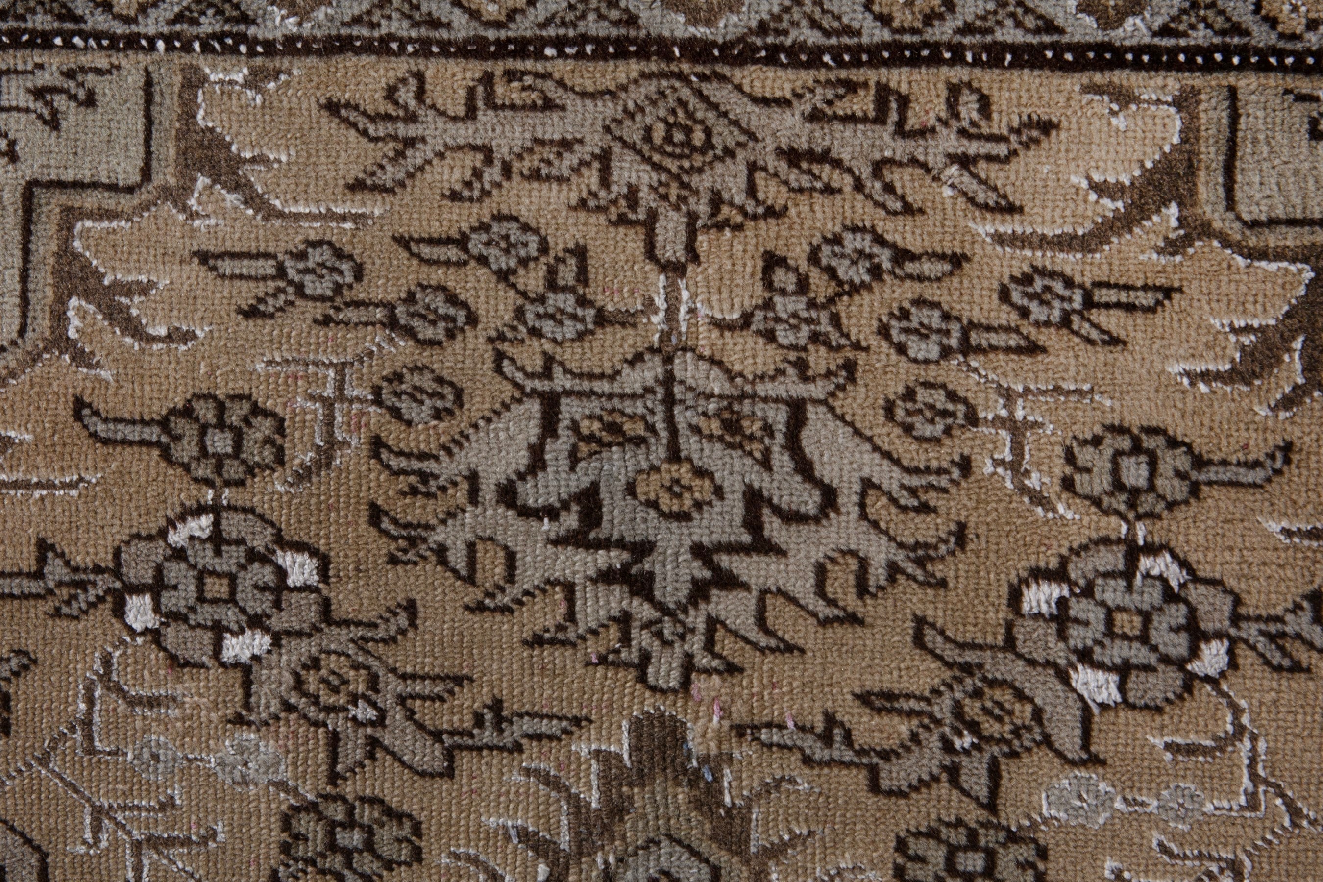 Persian Ardabil accent rug in beige and brown, view 12 of 17