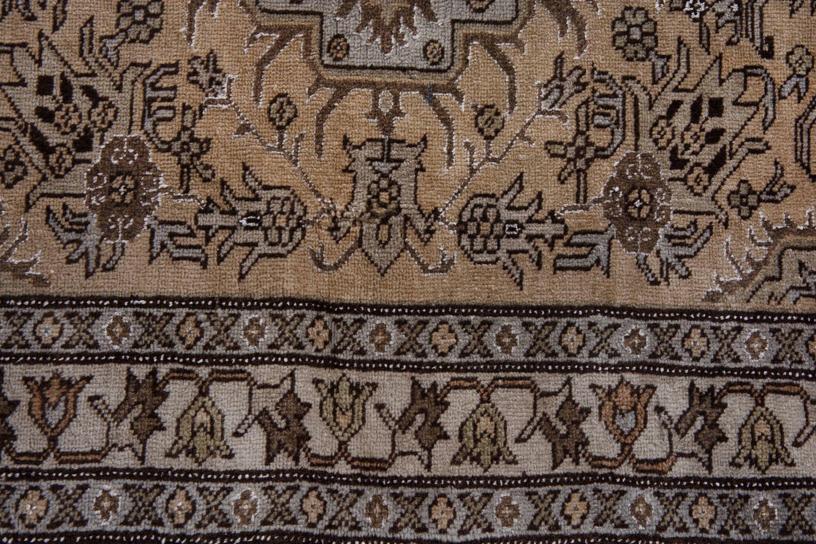 Persian Ardabil accent rug in beige and brown, view 11 of 17