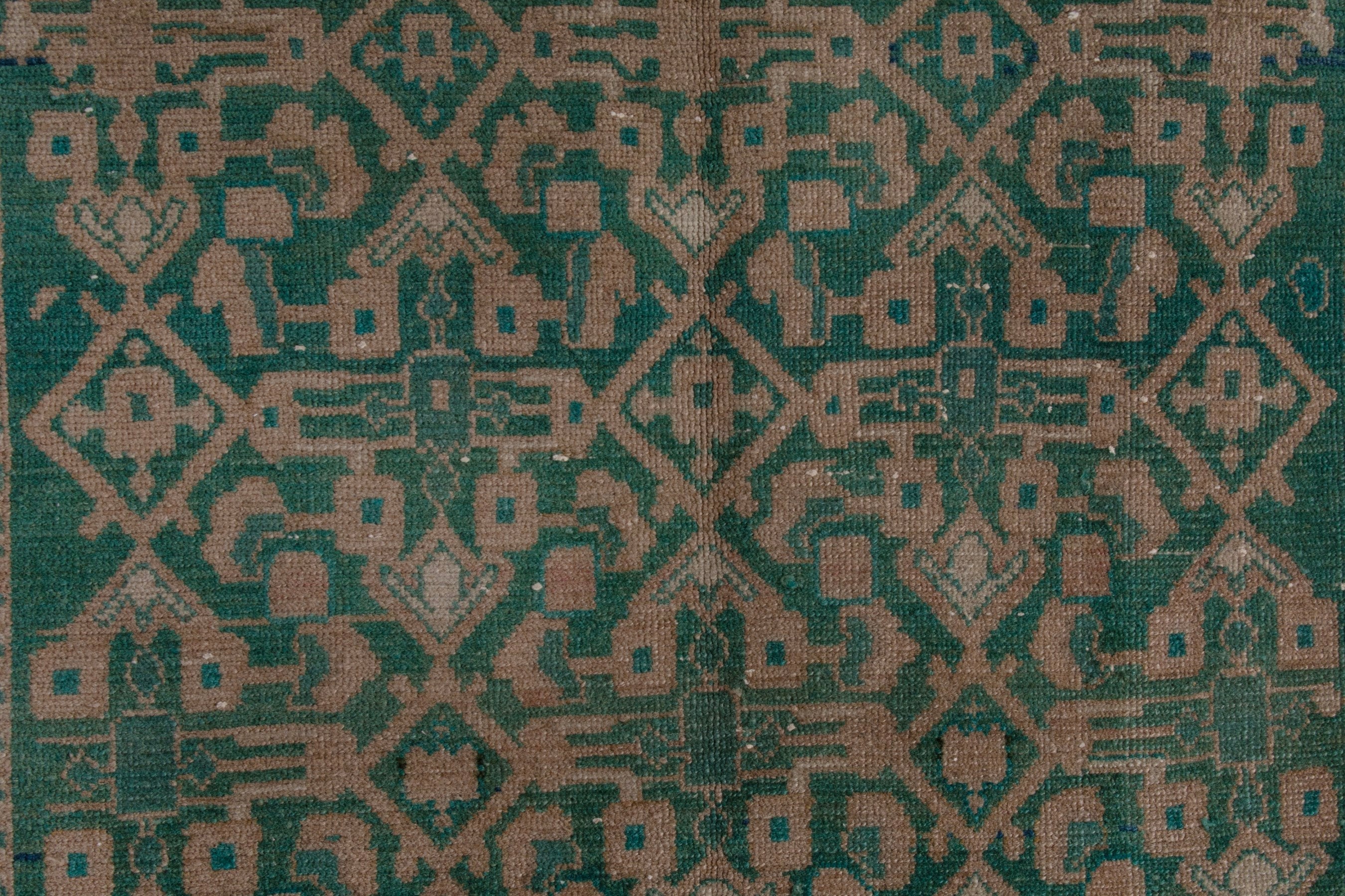 Persian Malayer area rug in teal and muted pink, view 15 of 22