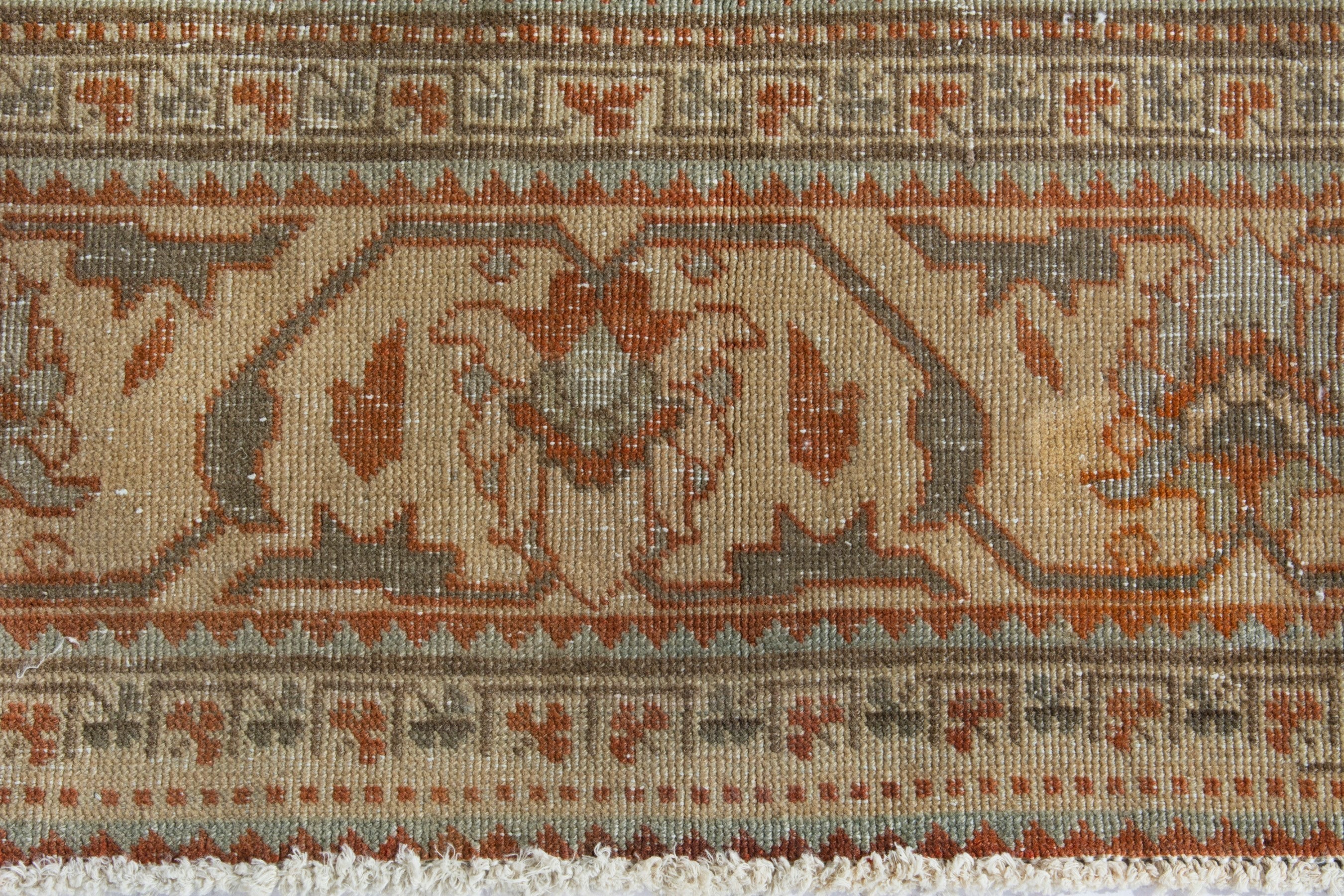 Persian Khoy area rug in terracotta and tan, view 11 of 19