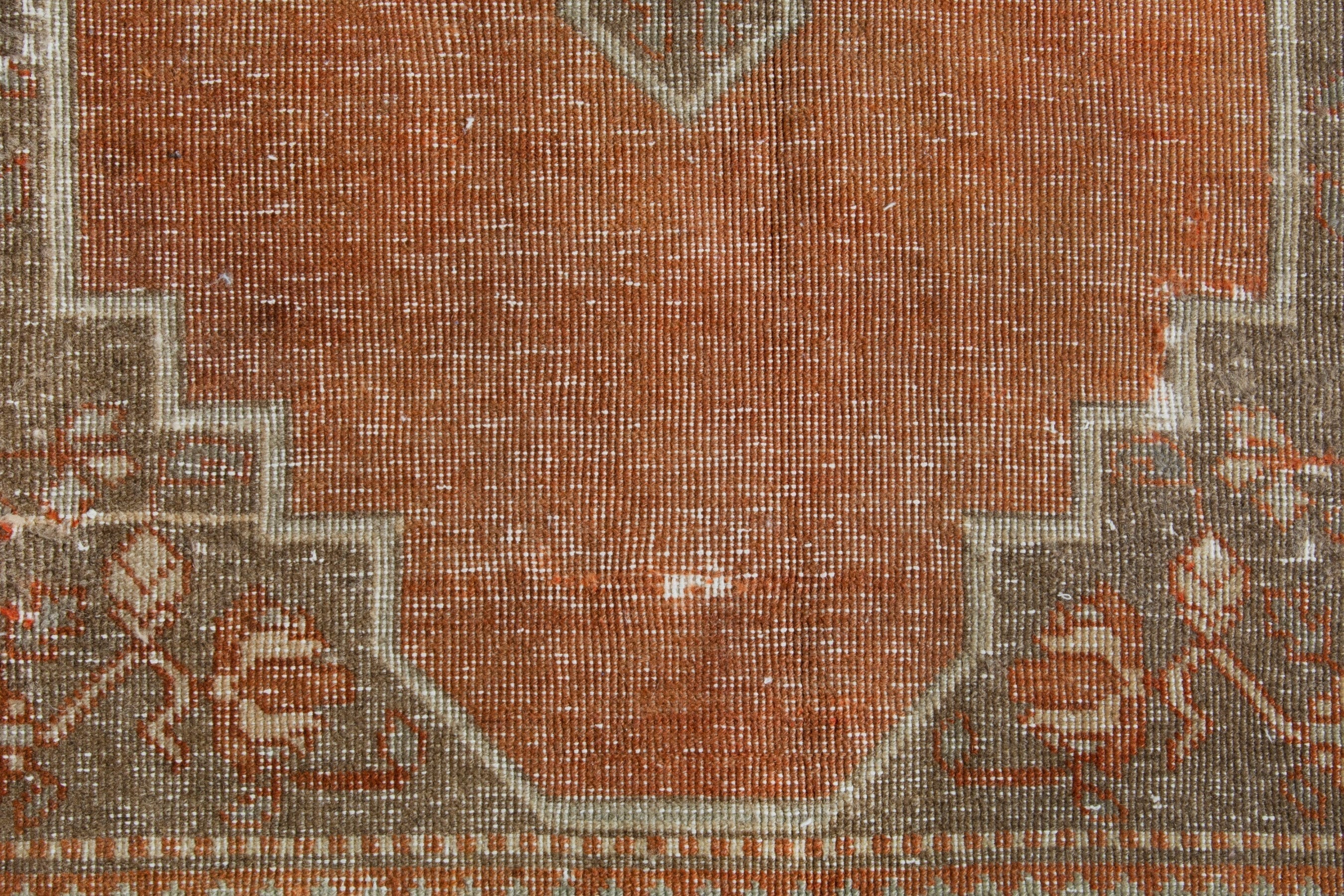 Persian Khoy area rug in terracotta and tan, view 13 of 19