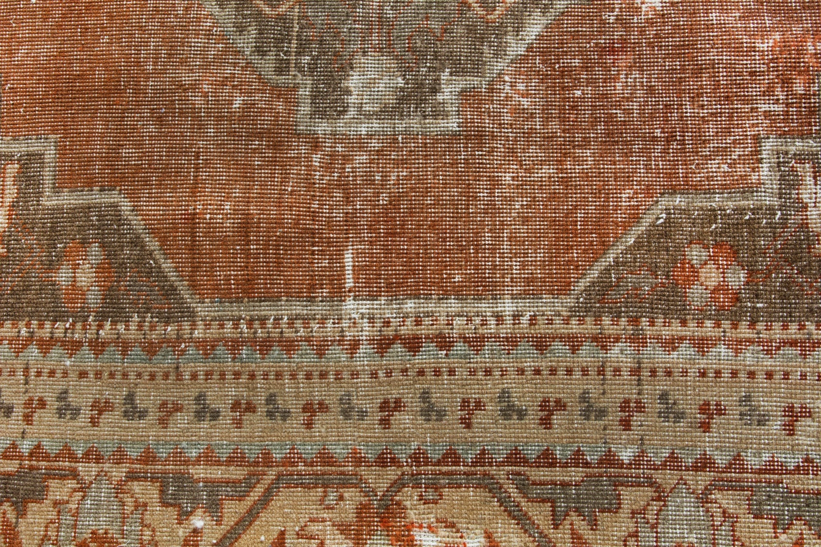 Persian Khoy area rug in terracotta and tan, view 12 of 19