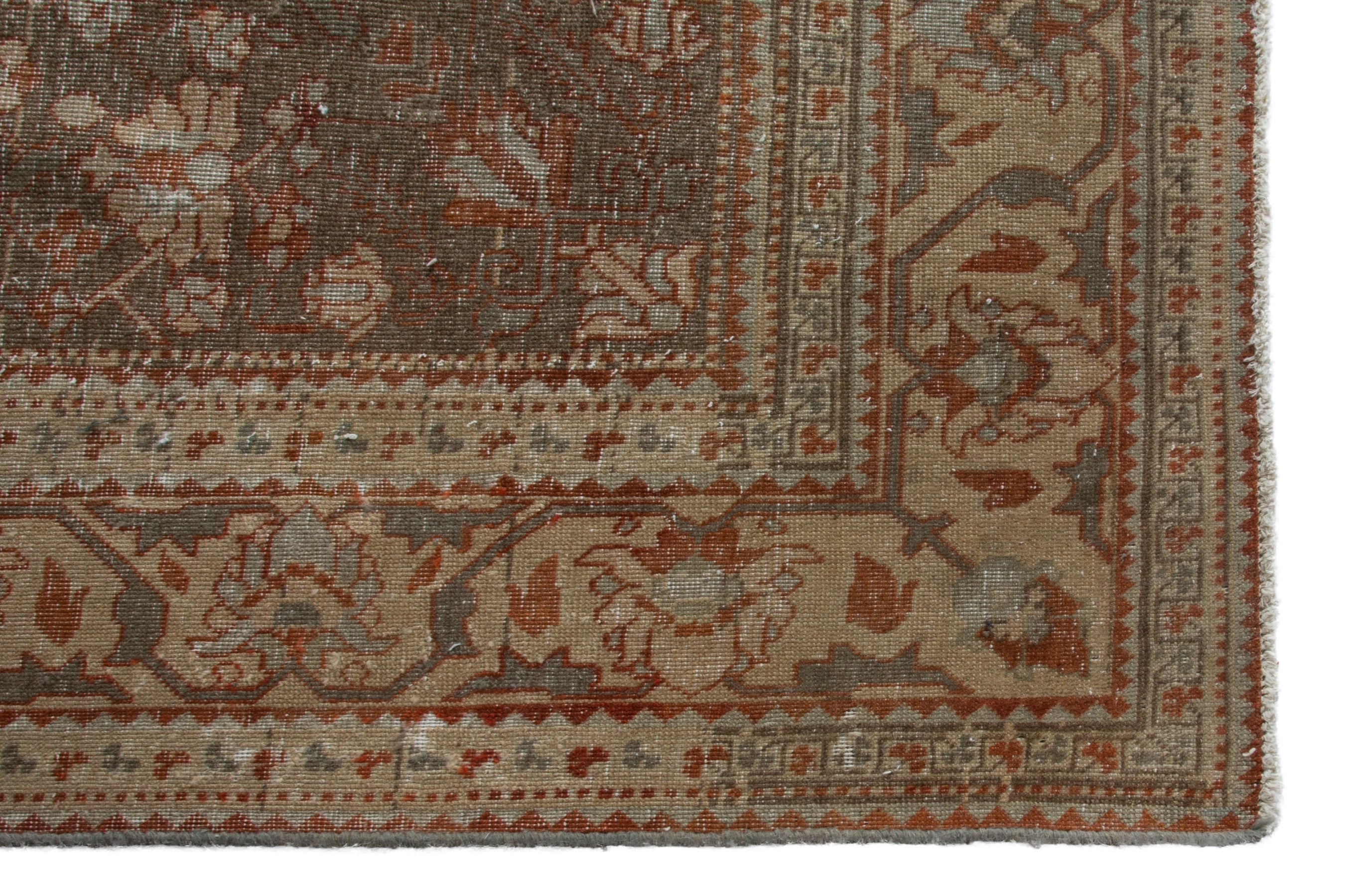 Persian Khoy area rug in terracotta and tan, view 5 of 19