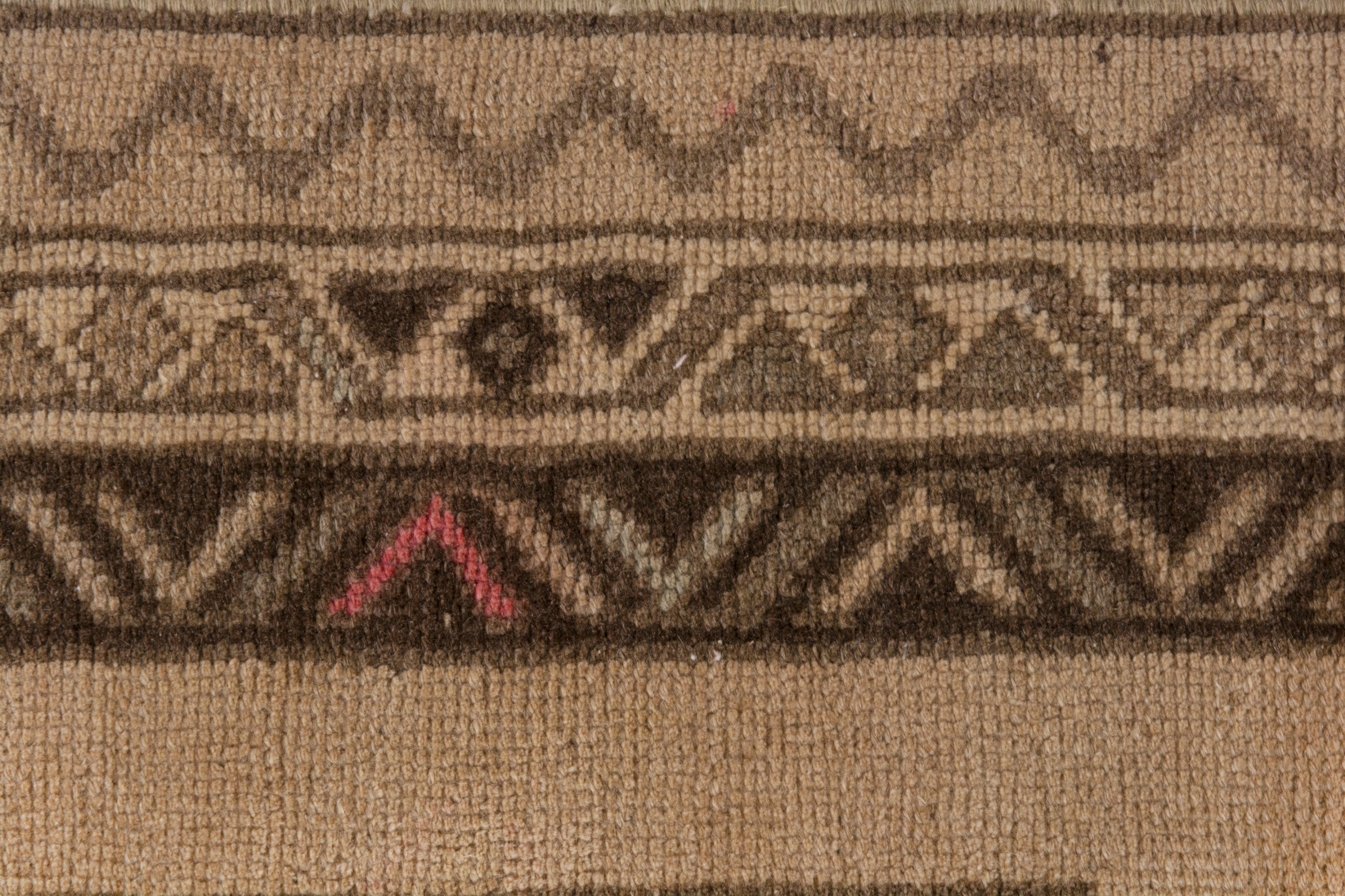 Persian Ardabil runner rug in beige and dark brown, view 11 of 25