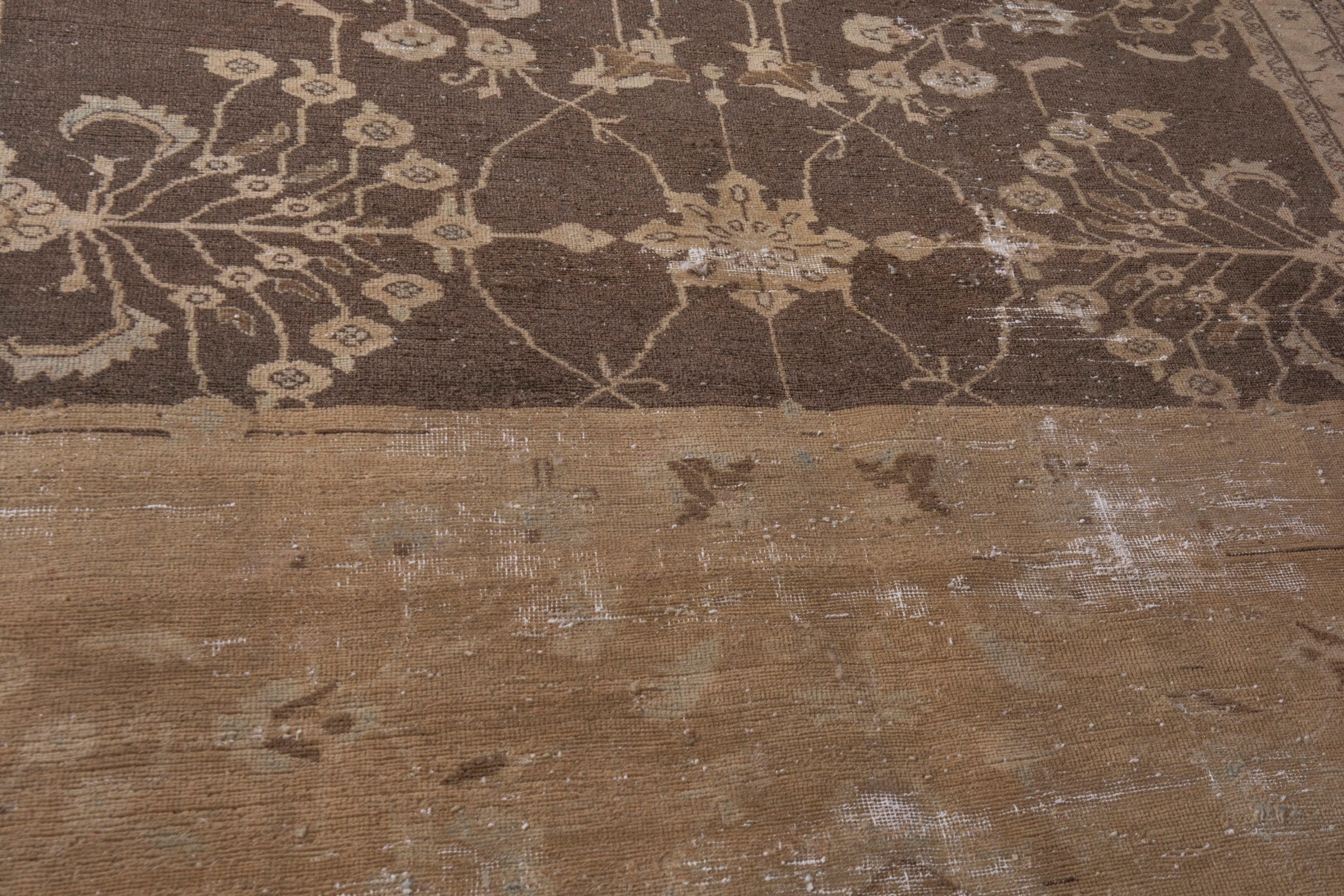 Persian Hamedan area rug in dark brown and greige, view 9 of 22