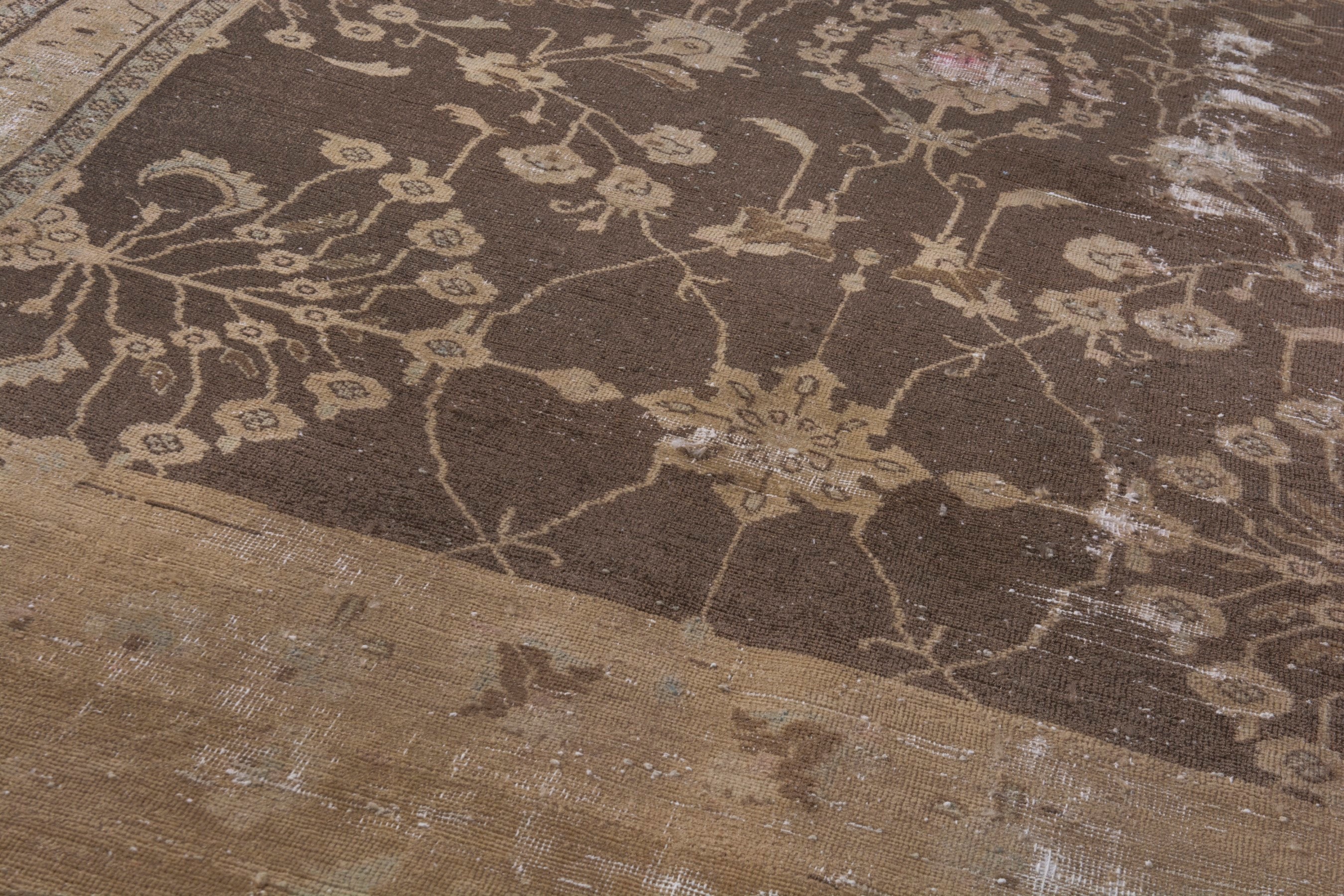 Persian Hamedan area rug in dark brown and greige, view 10 of 22