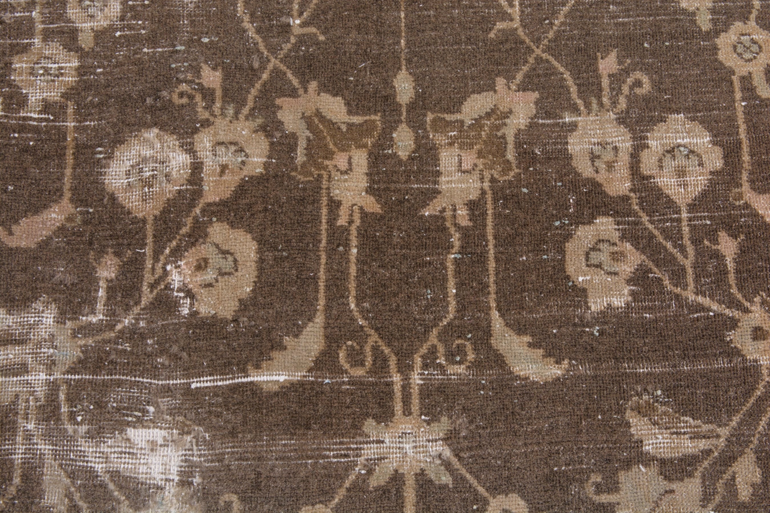 Persian Hamedan area rug in dark brown and greige, view 15 of 22
