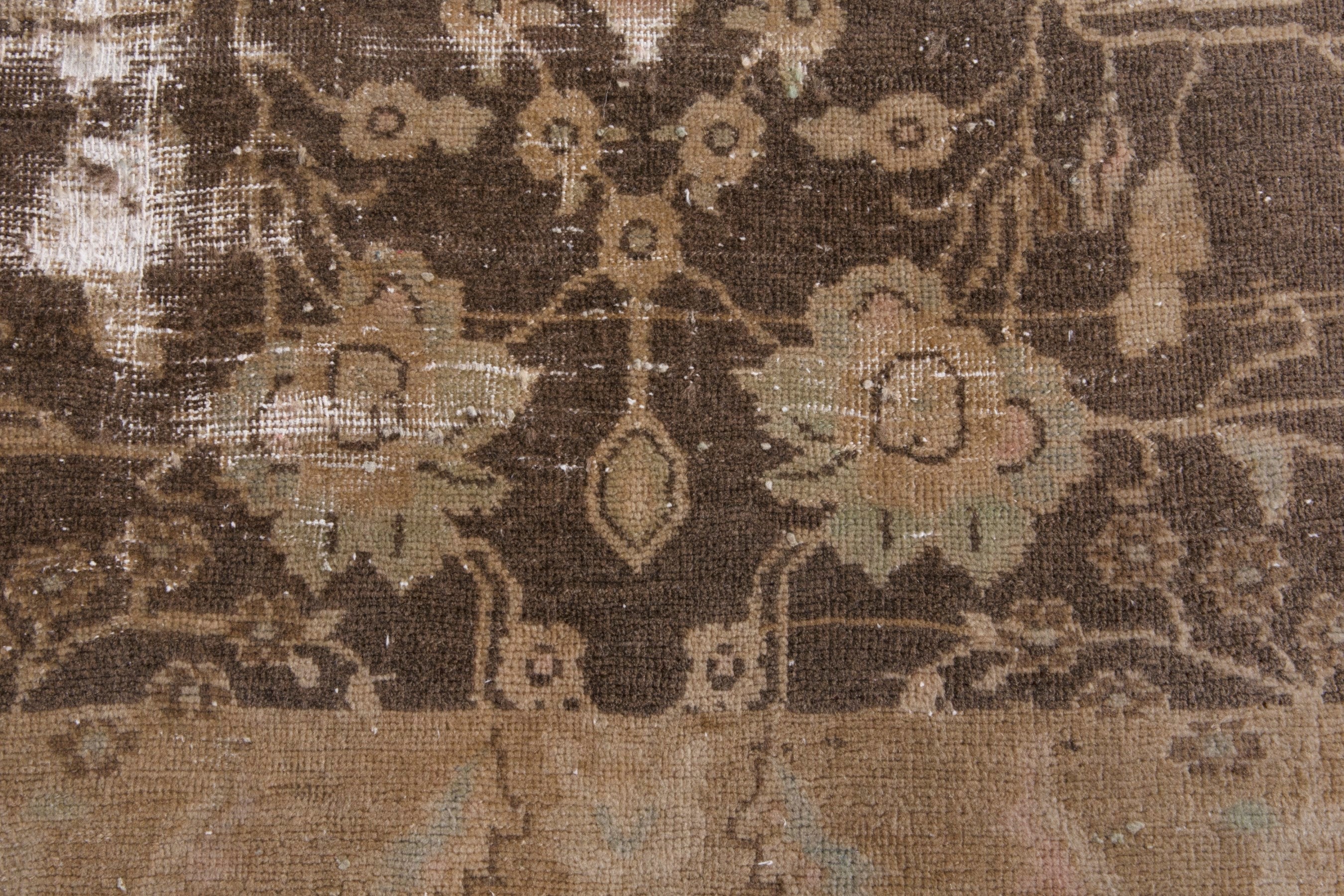 Persian Hamedan area rug in dark brown and greige, view 16 of 22