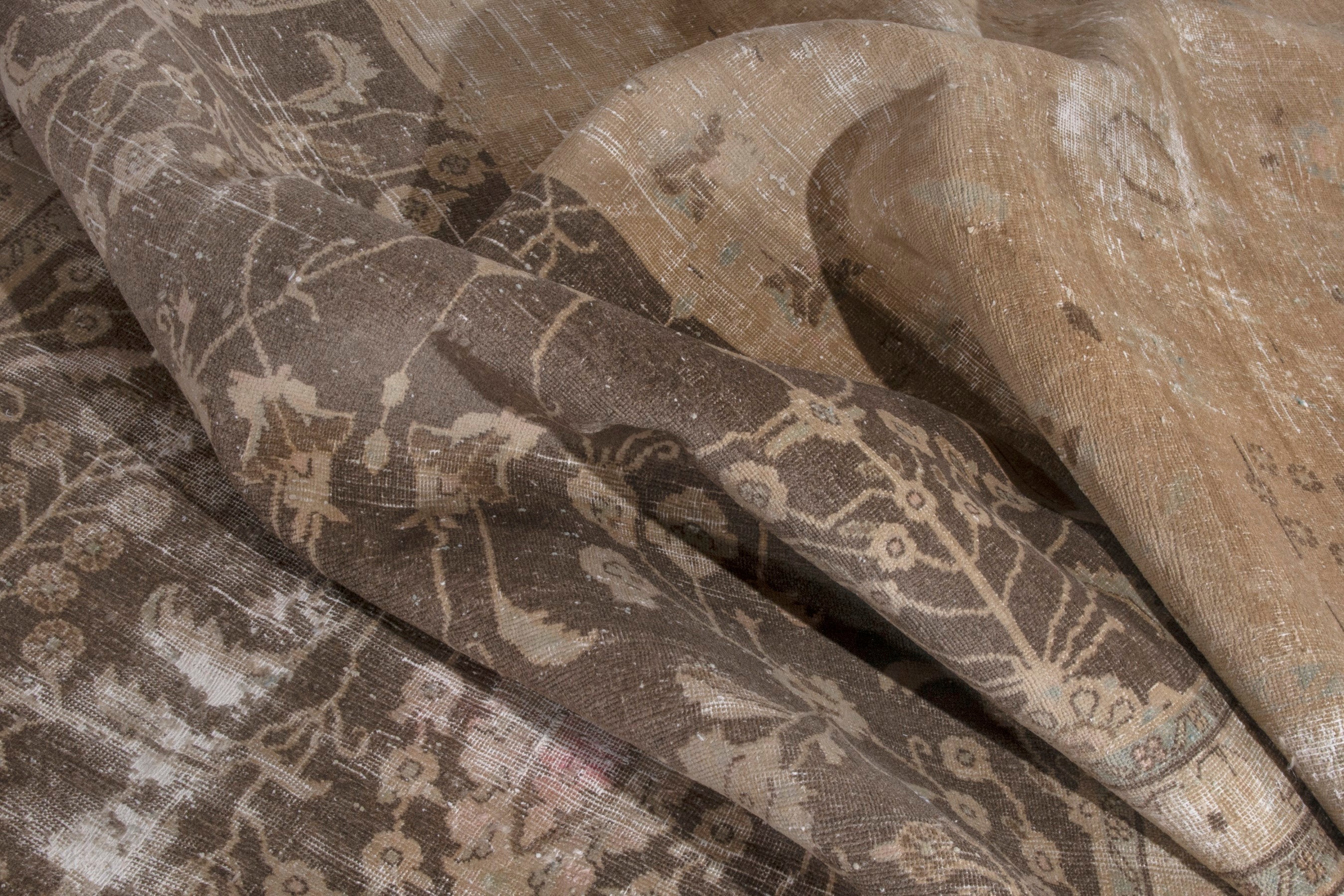 Persian Hamedan area rug in dark brown and greige, view 18 of 22
