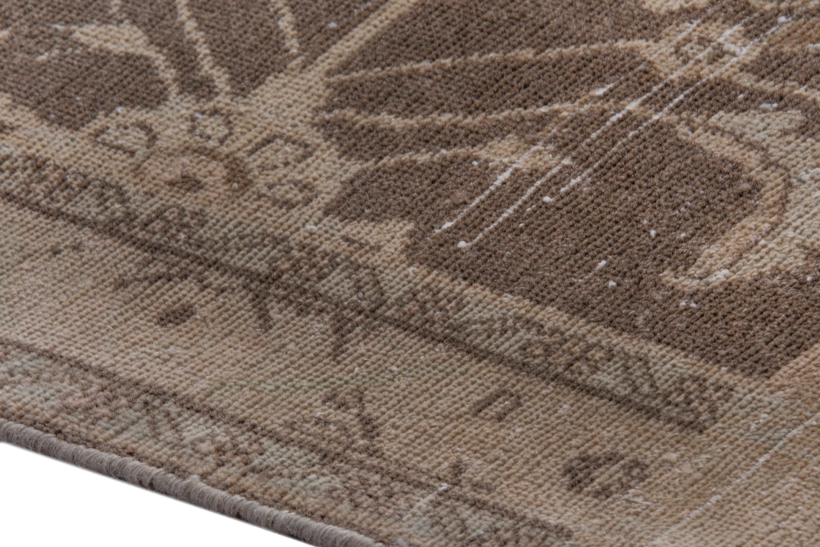 Persian Hamedan area rug in dark brown and greige, view 7 of 22