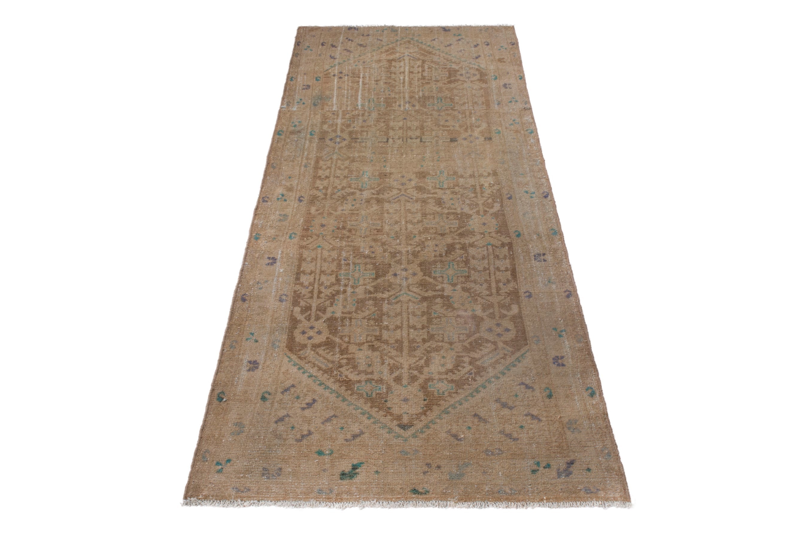 Persian Malayer runner rug in terracotta and tan, view 3 of 24