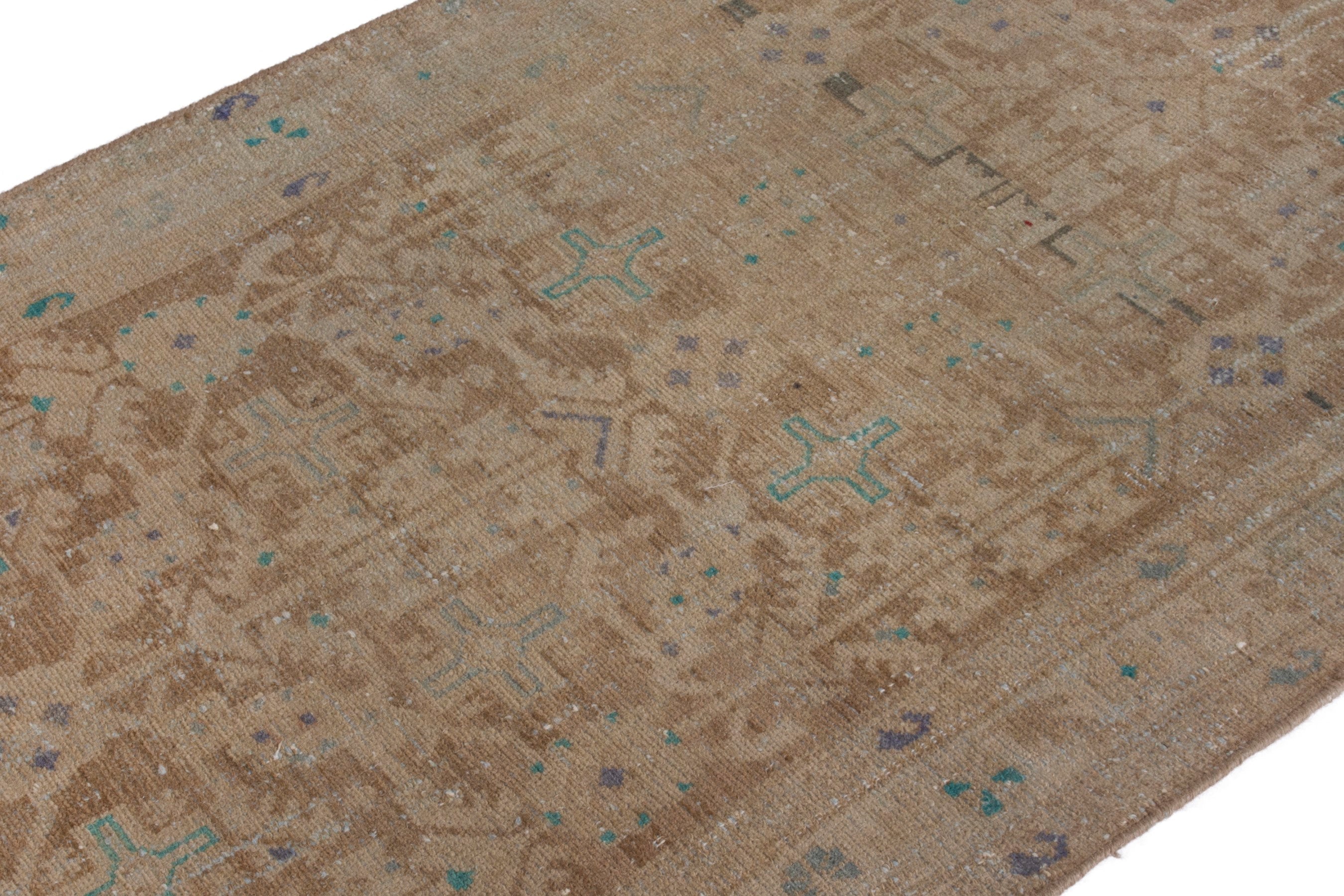 Persian Malayer runner rug in terracotta and tan, view 6 of 24