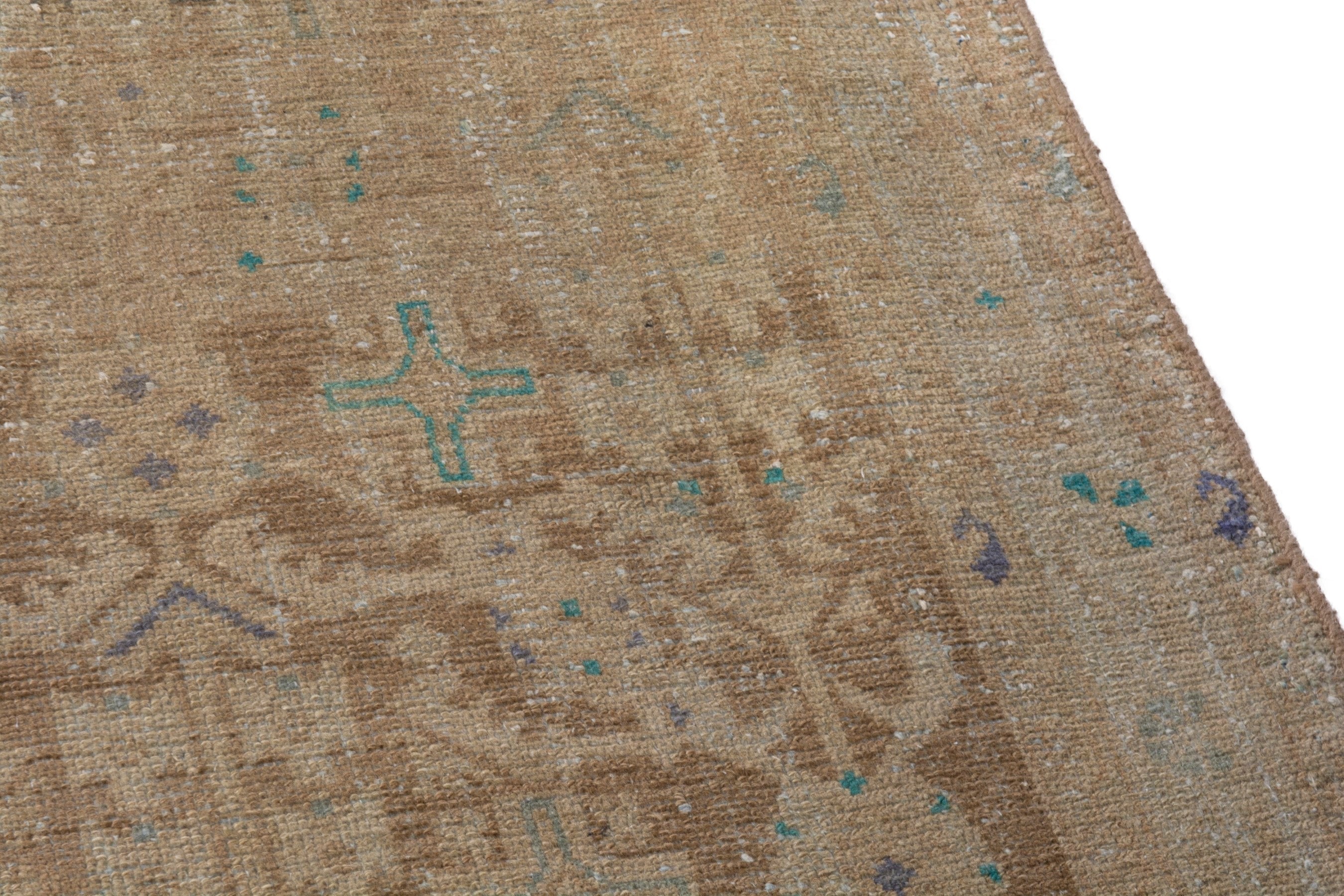Persian Malayer runner rug in terracotta and tan, view 7 of 24